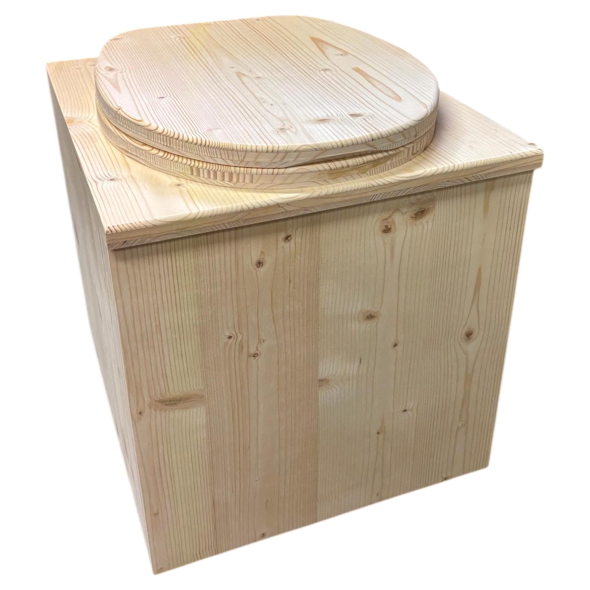 Générique Toilette seche ECO Plus en Bois avec bavette INOX et Seau Plastique - Fabrication Française Artisanale -