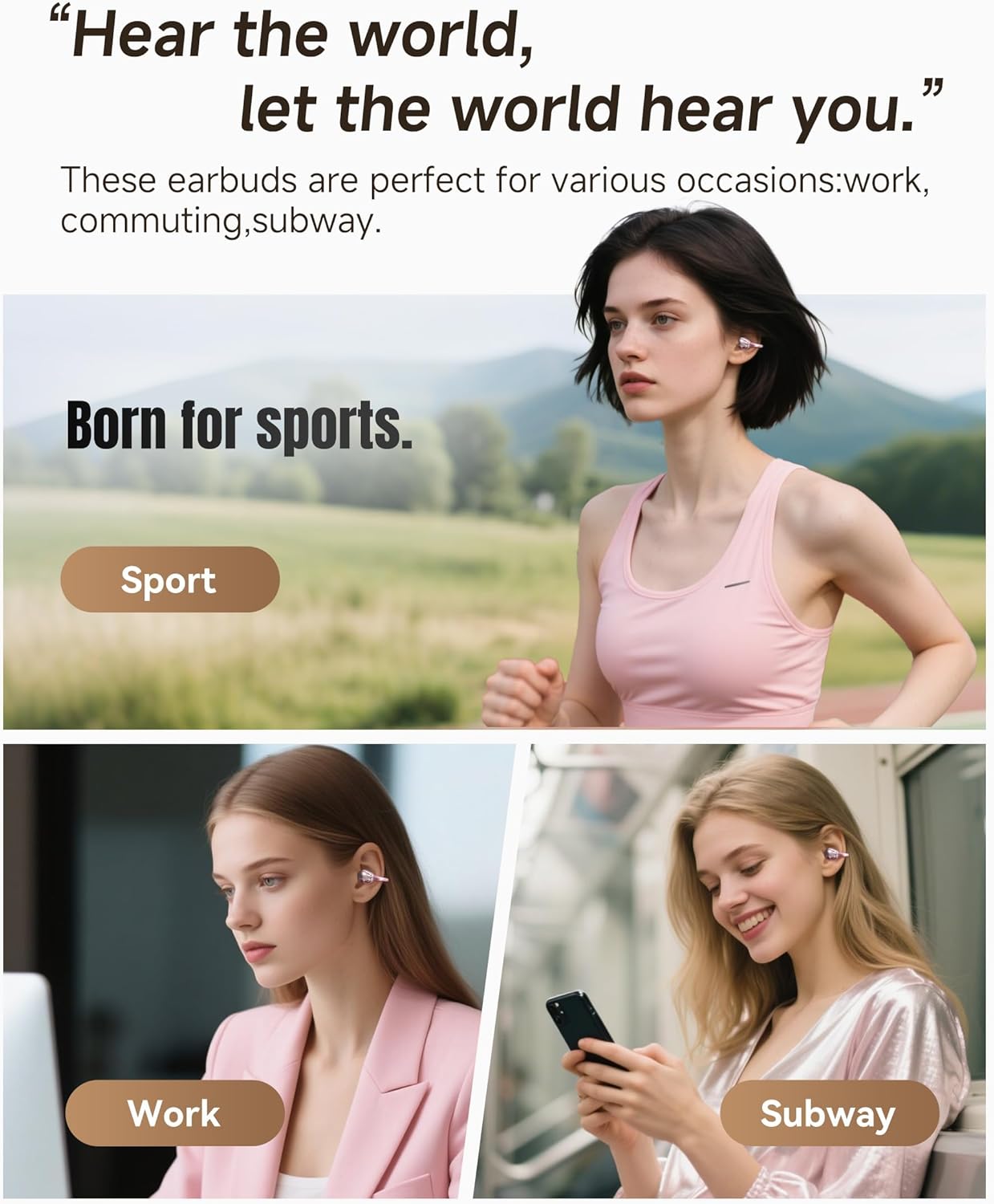 King Lucky Clip On Earbuds Wireless Bluetooth 6.0 Open Ear Earbuds&Headphones,50H Playtime,IPX5 Waterproof,ENC,Multipoint,Ideal for Running,Sport,Workout,Compatible with Glasses&Small Ears - Image 9