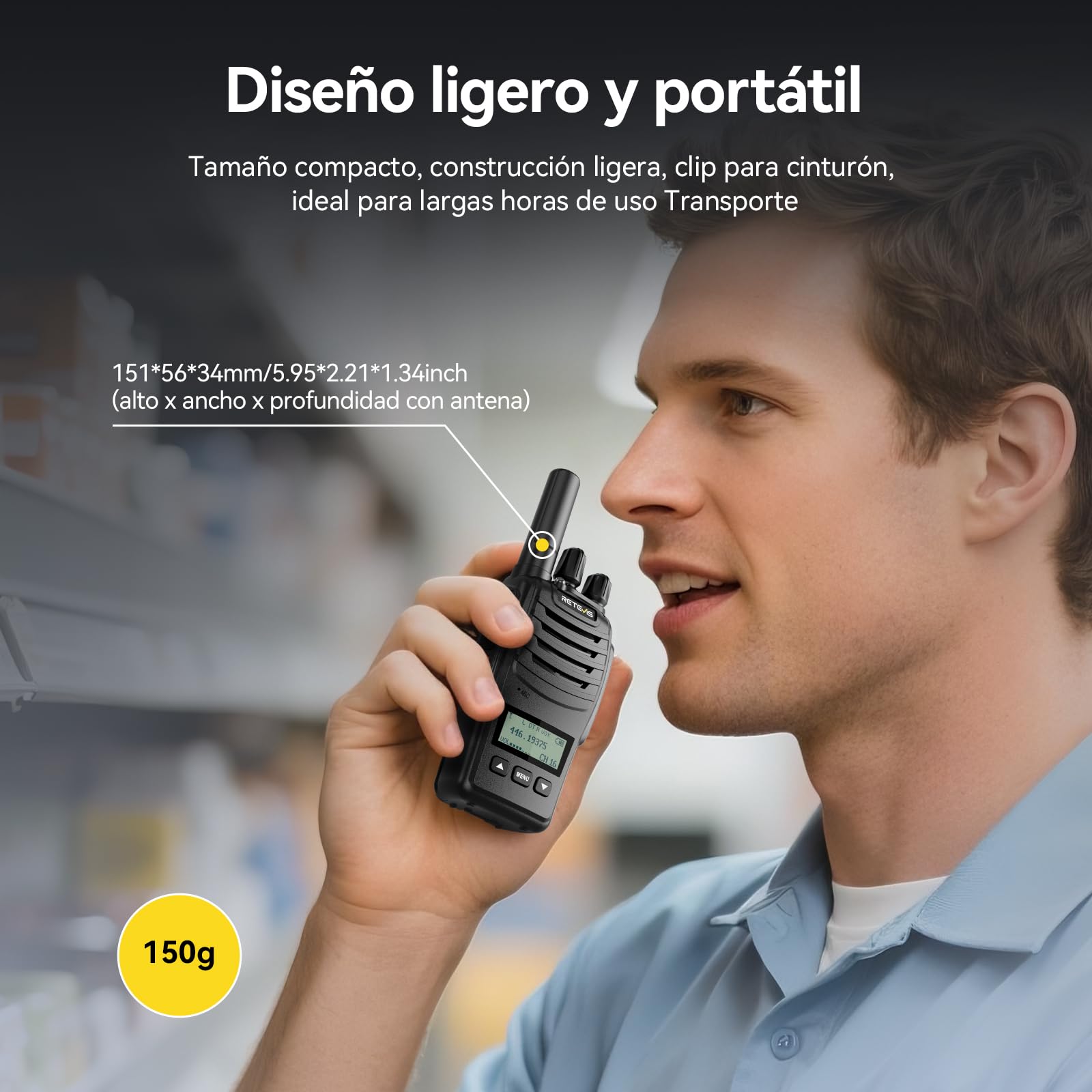 Retevis H777D Walkie Talkie con Auricular, PMR446 Walkie-Talkie Profesional con Cargador de 6 Vías, Pantalla LCD, Botón, Radio Bidireccional Portátil para Tiendas, Seguridad (Negro, 6 Pcs)