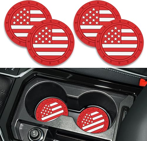Miniatura 8 de Portavasos para automóvil, portavasos antideslizantes para automóvil, soporte para taza de bandera de EE. UU., portavasos de inserción para