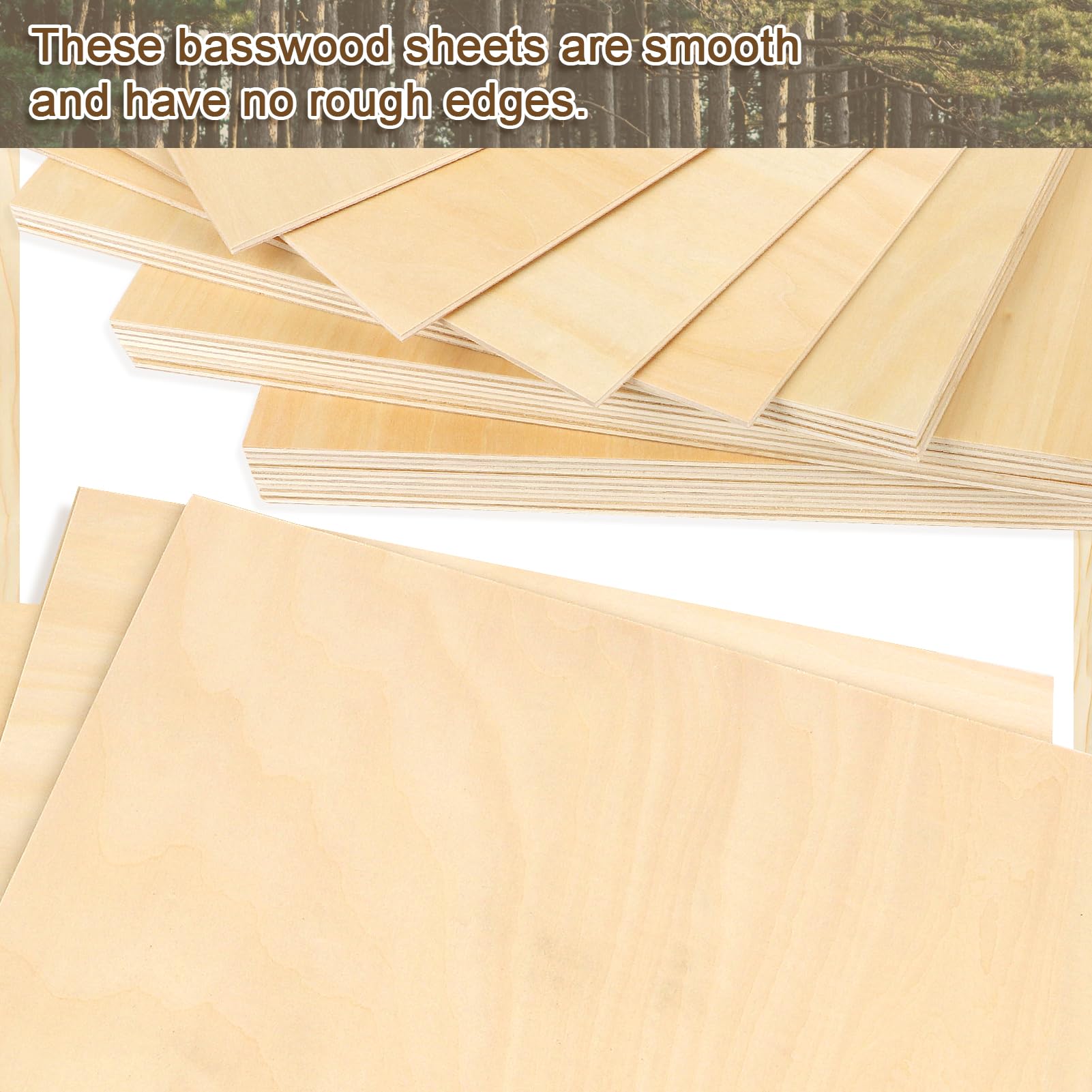 10 Pack Basswood Sheets - 3mm 1/8" X 12" X 12" Plywood For DIY Crafts, Laser Cutting & Painting - View #7