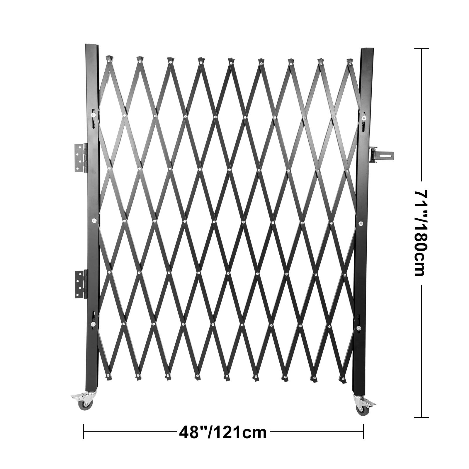 VEVOR Single Folding Security Gate, 71" W x 48" H Folding Door Gate