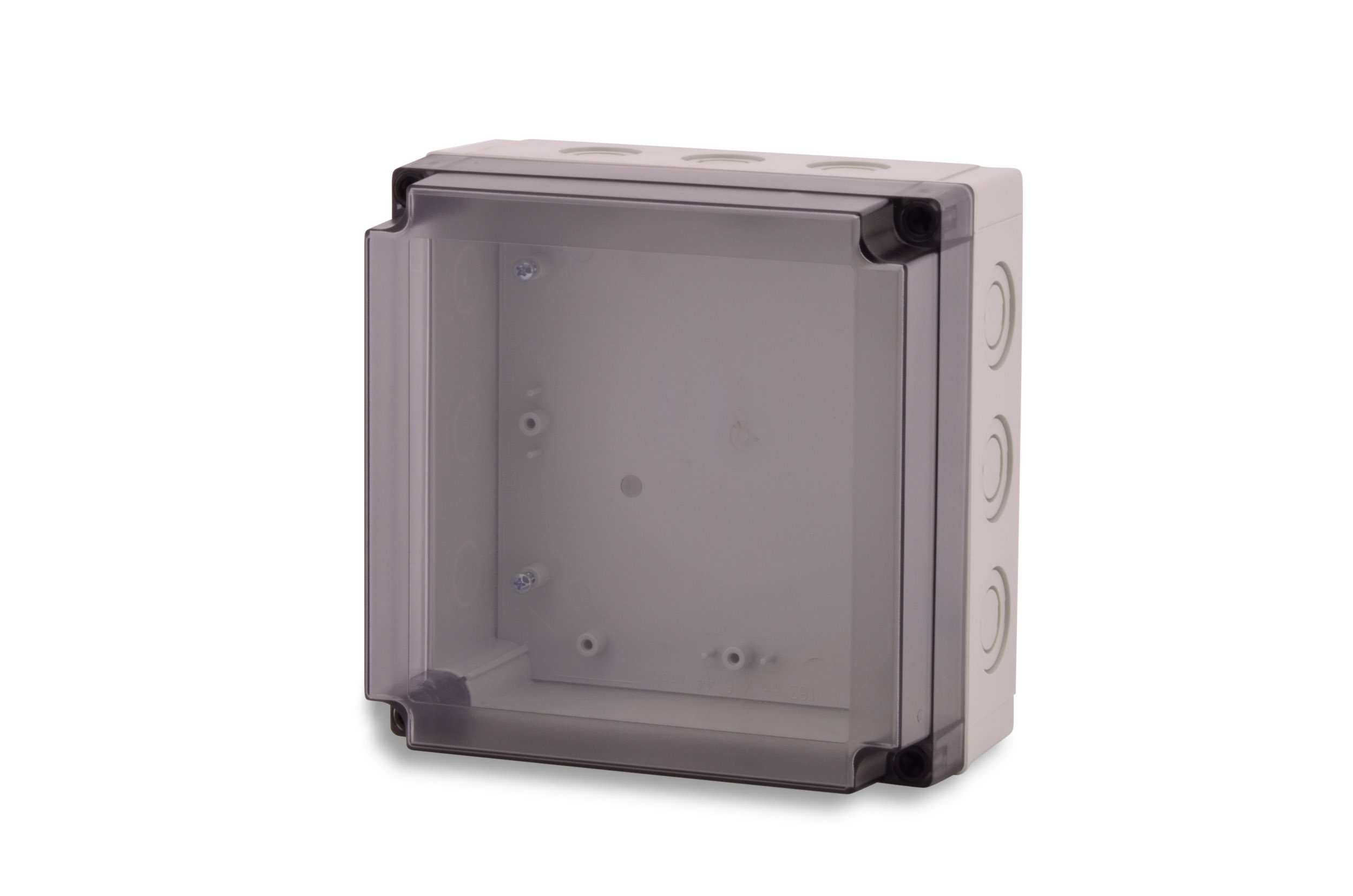 BOXEXPERT Armarios de plástico Armarios industriales Serie Michel 180x180x100mm IP 67 Gris/Transparente RAL7035 Armario de distribución Caja de distribución