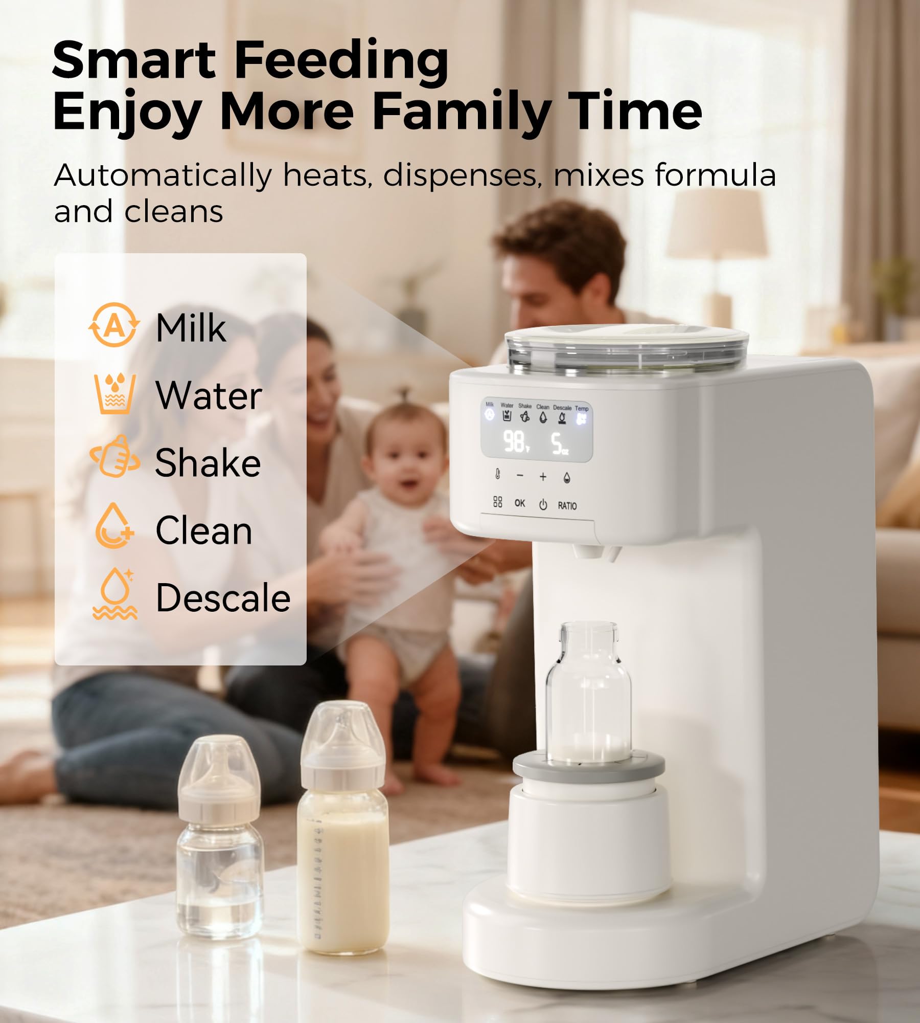HEYAXA Máquina dispensadora de fórmula avanzada (blanco)