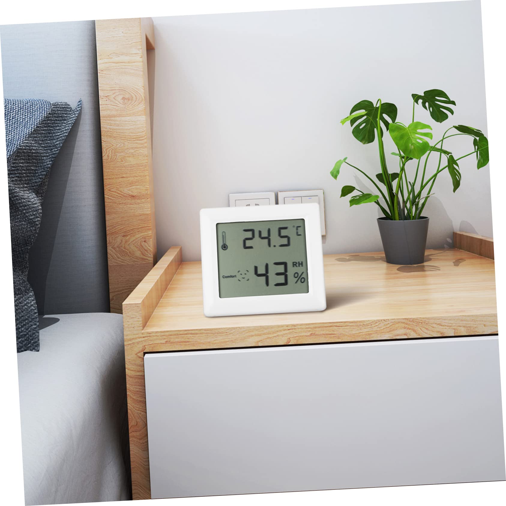 Baluue 4stücke Hygrometer Und Thermometer Für Innenräume Temperatur Und Feuchtigkeitsmonitor Mit Großem Lcd-display Präziser Messung Für Wohnräume Und Gewächshäuser