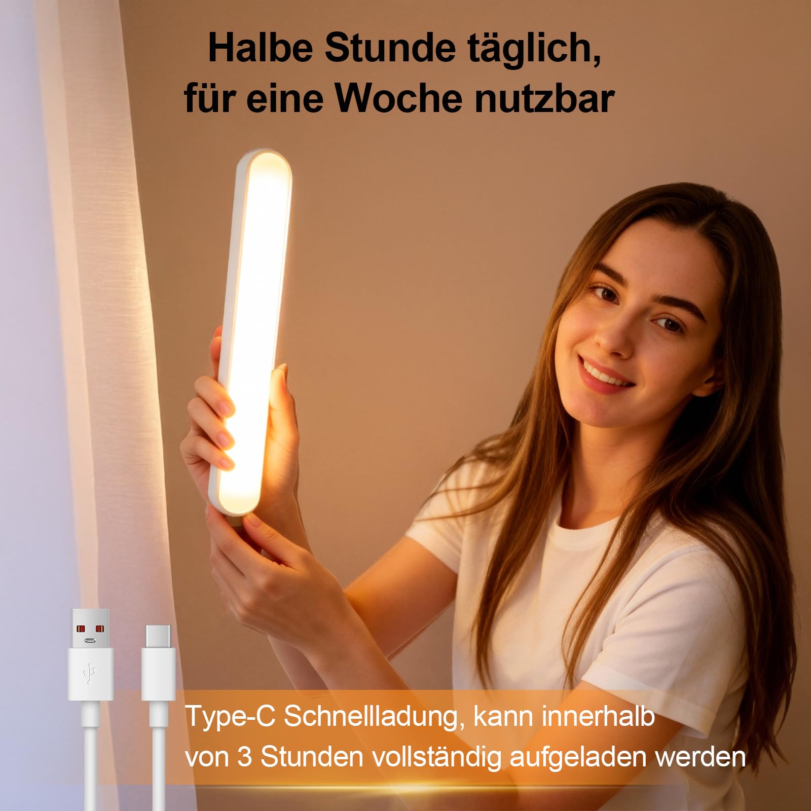 LED Schminktisch Beleuchtung 2 Packungen, Dimmbar Vanity Mirror Licht für Schminktisch Lampe, 4000mAH Wiederaufladbar Spiegel Beleuchtung Ohne Kabel