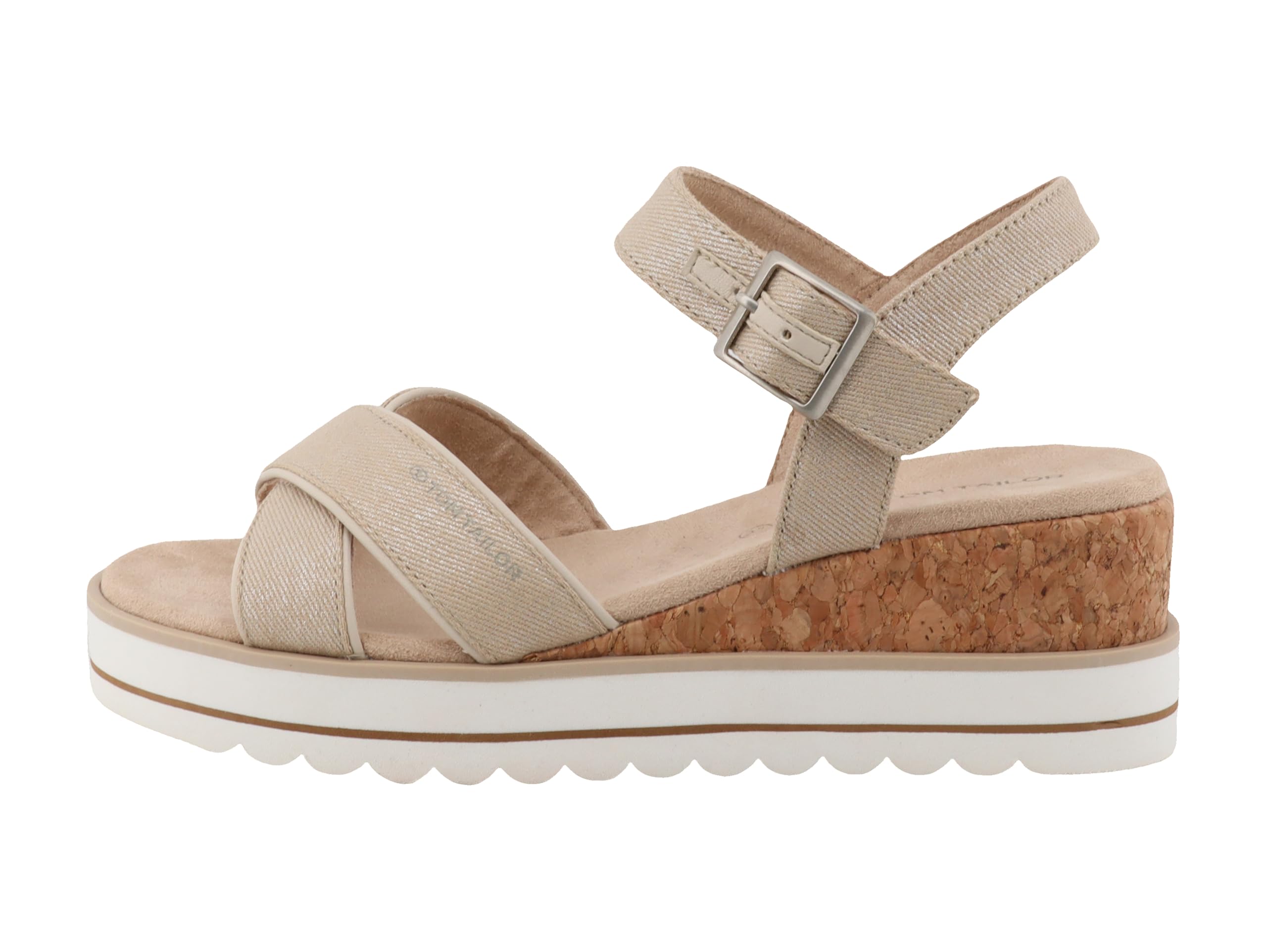 TOM TAILOR Women's 9590210007 Wedge Sandals, Gold, 41 EU, gold, 8.5 UK