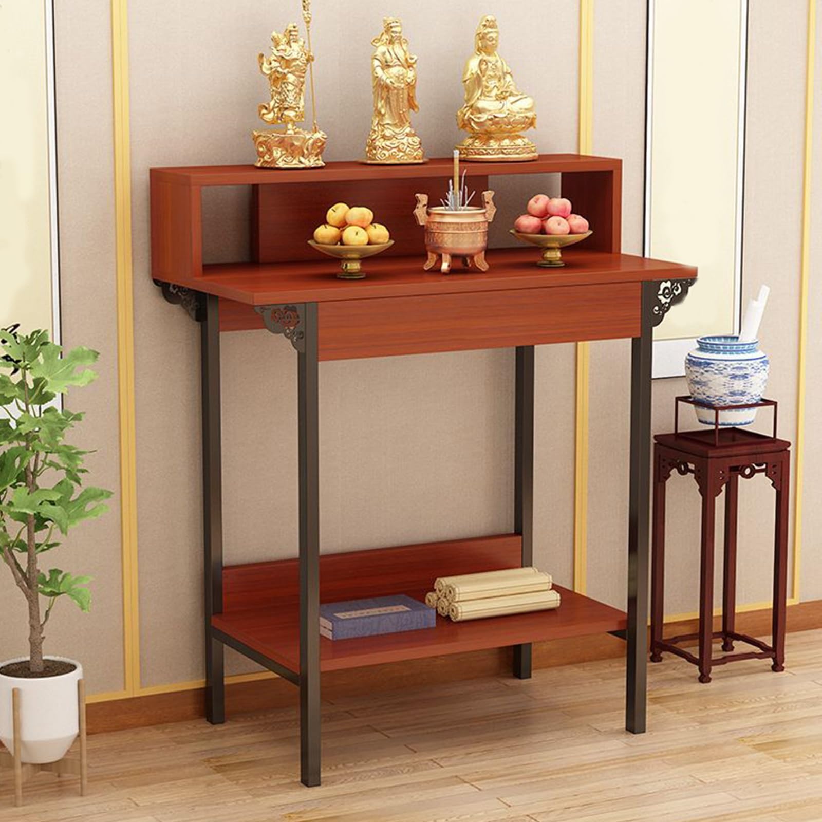 Étagère Bouddha sur pied pour organiser vos objets de culte sans encombrer