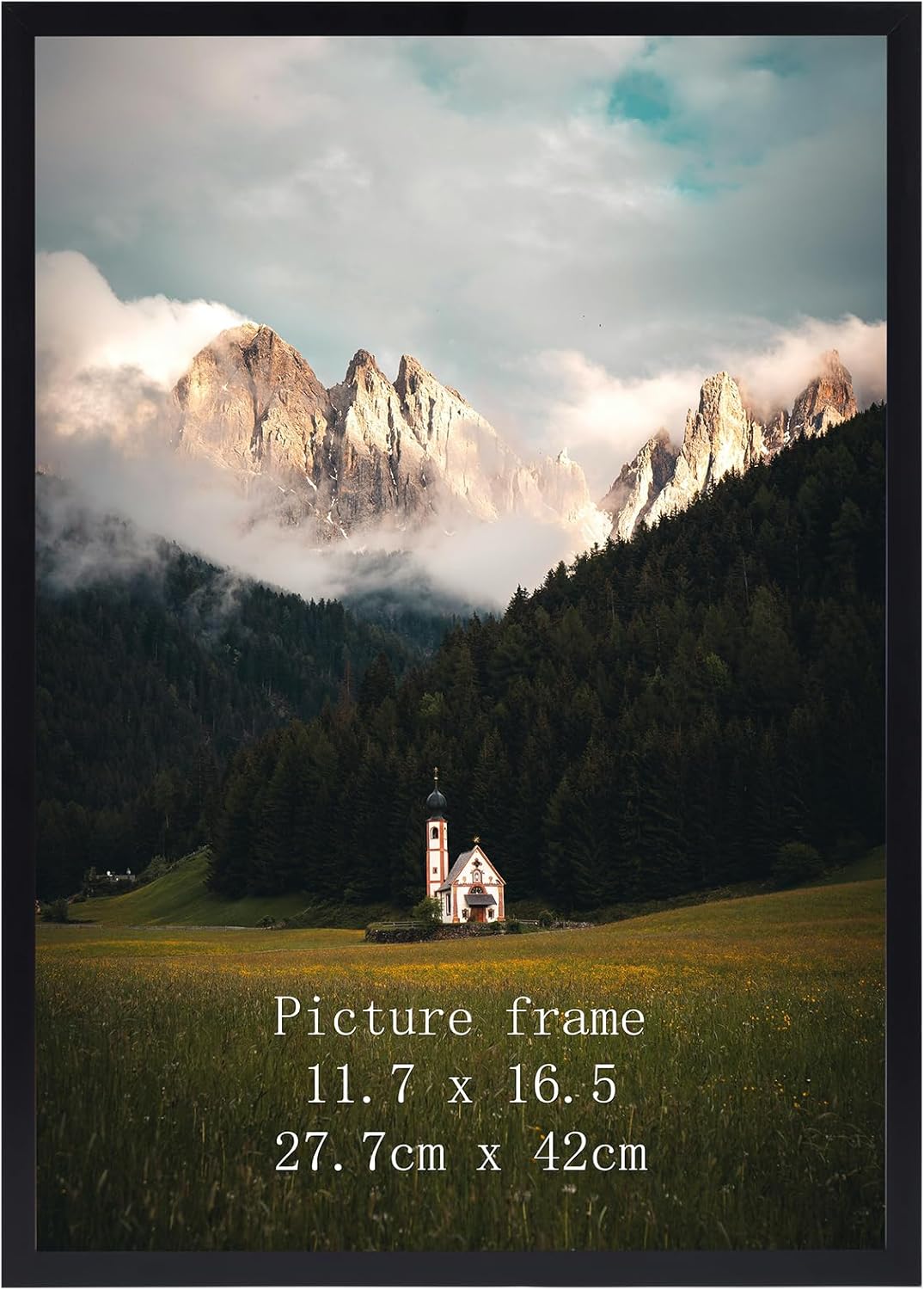 Giftgarden A3 Picture Frame Black, 11.7x16.5 Inch Thin Photo Frame for Wall Tabletop Display, Single 11.7x16.5 Black