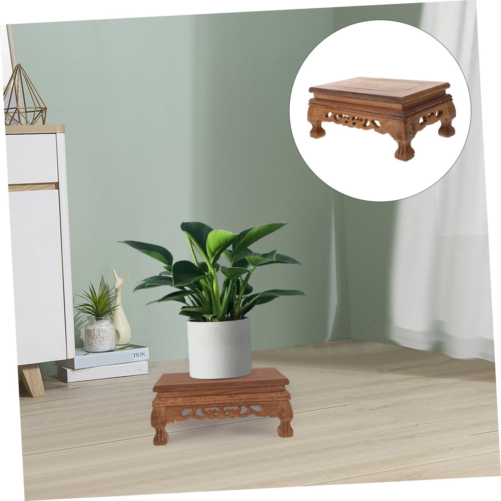 Amosfun 3piezas Soporte De Madera Para Base Estable Para Soporte Decorativo De Madera Para Jardín y Riser De Bonsái y