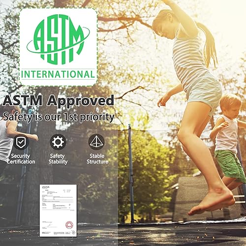 Miniatura 7 de Trampolín mejorado de 1012141516 pies para exteriores, trampolín grande para niños con luz, estacas, aspersor, trampolín de patio trasero con aro de