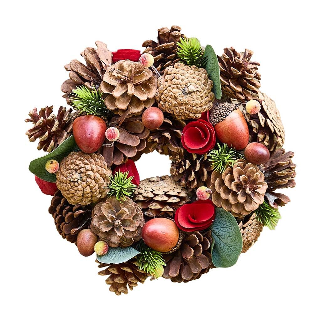 Autumn Wreath Garland Ornament Floral Evergreen Wreaths (Natural Acorn) — image 1