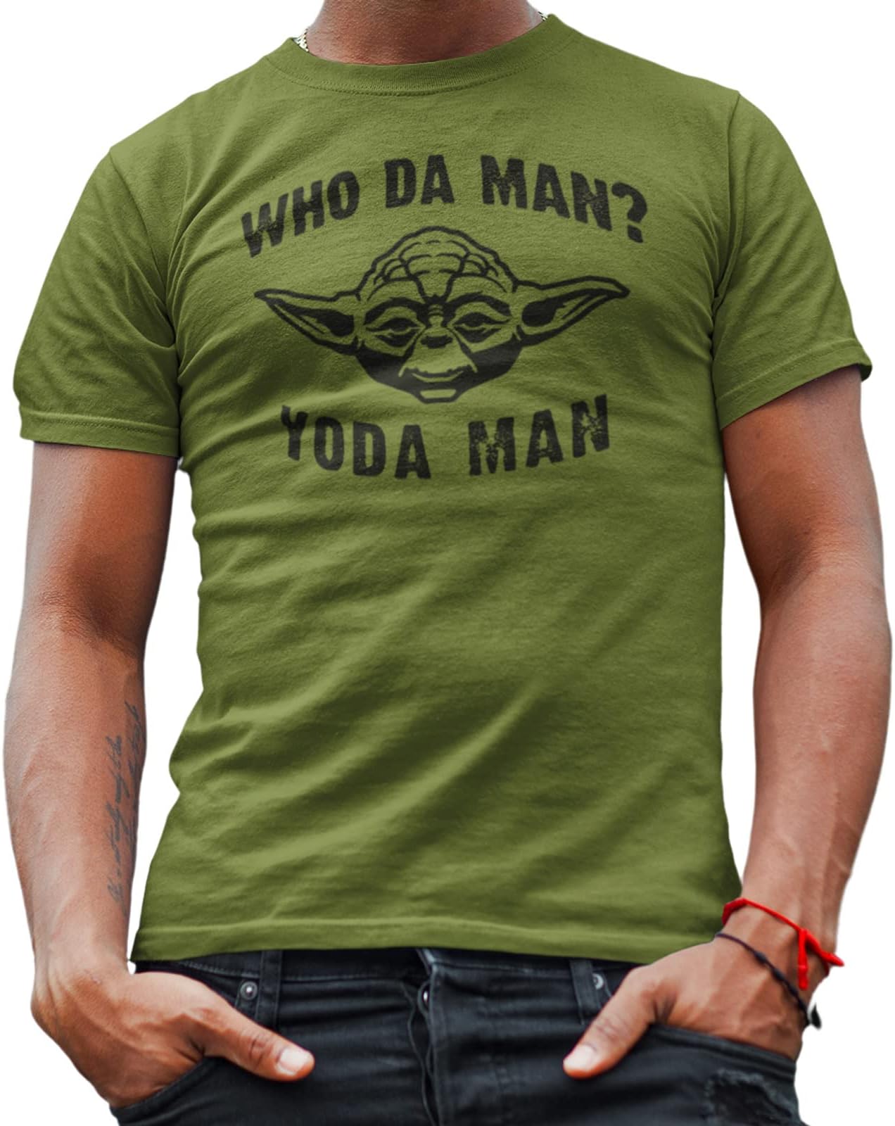 STAR WARS Who Da Man Yoda Adult Men's Graphic T-Shirt