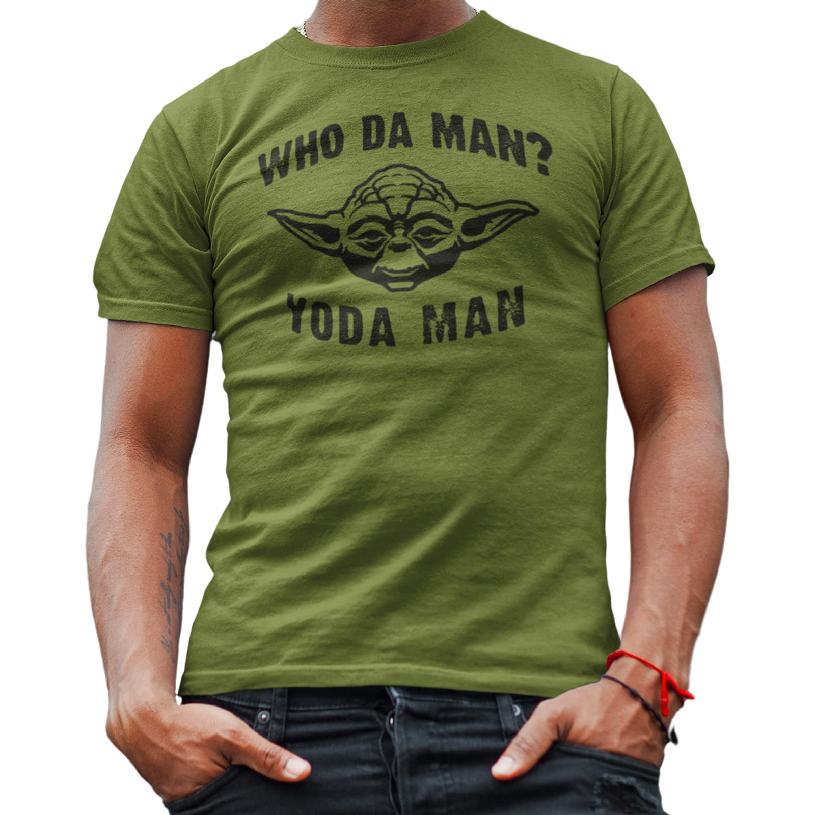 STAR WARS Who Da Man Yoda Adult Men's Graphic T-Shirt