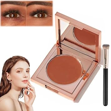 Colored Clay CC Undereye Corrector, CC with Brush Under Eye Concealer, Colored Clay CC Undereye Corrector, for Concealing Dark Circles #3 Orange