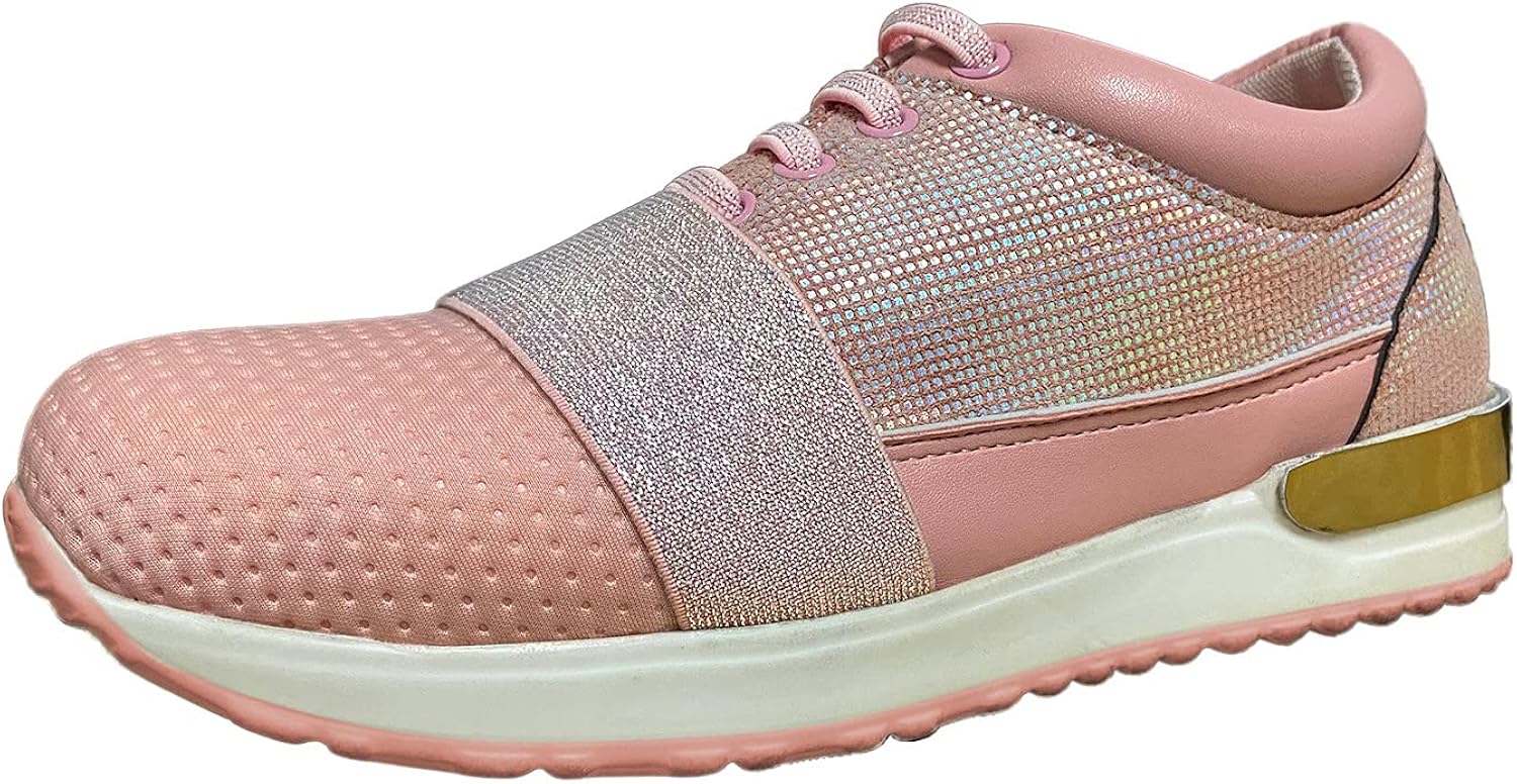 Plateau Sneaker Damen Mit Mesh-Obermaterial - Leichte Laufschuhe Mit Pailletten Für Freizeit & Sport