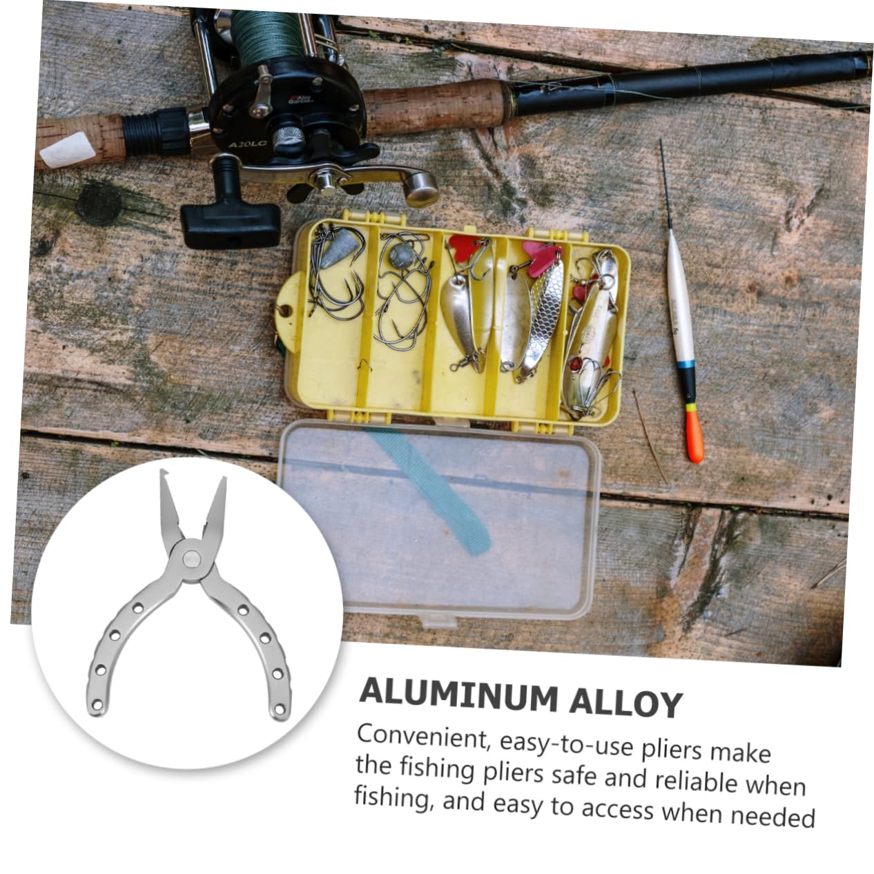 Pinza da Pesca Multiuso Compatta in Lega di Alluminio Argento | Rimozione Ganci, Taglio Lenza Intrecciata, Apri-anelli per Attrezzi da Pesca