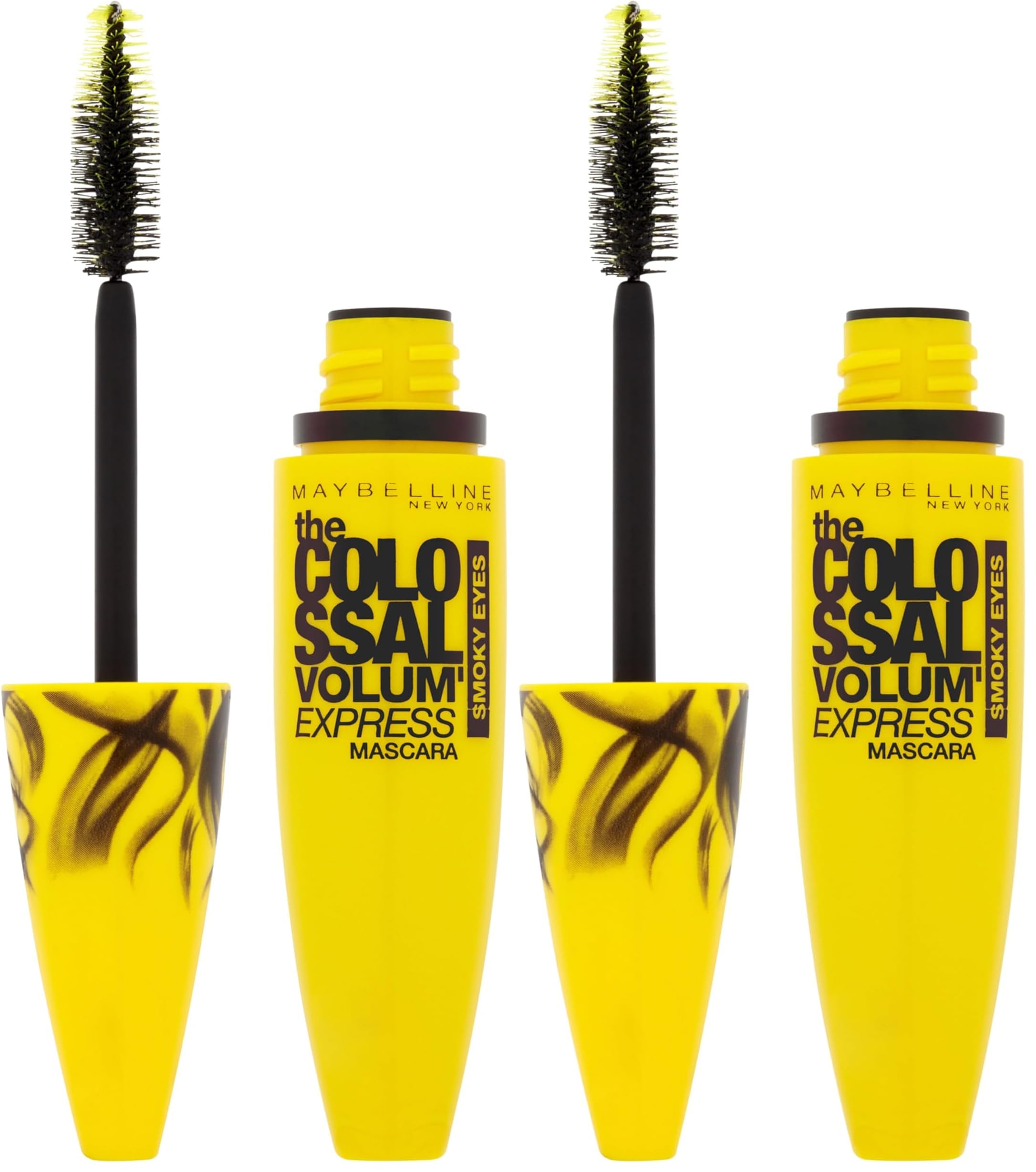 Maybelline New York, The Colossal Volum' Express Mascara ml Smoky Eyes, Schwarz, 10.7 milliliter (Packung mit 2)