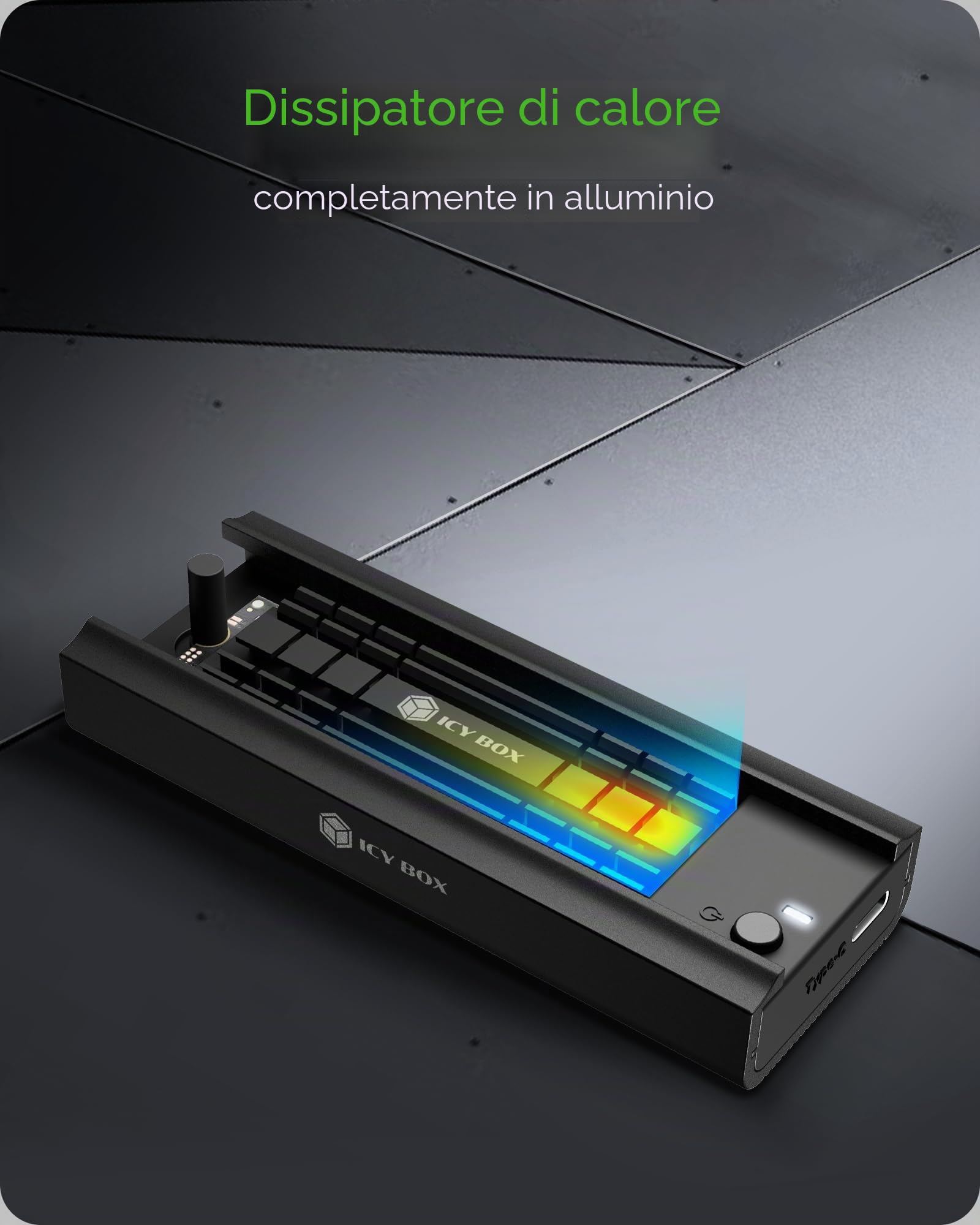ICY BOX IB-180MC-C31 NVMe / SATA Dock USB 3.2 (Gen 2) Type-C, Werkzeuglos, Aluminium, schwarz