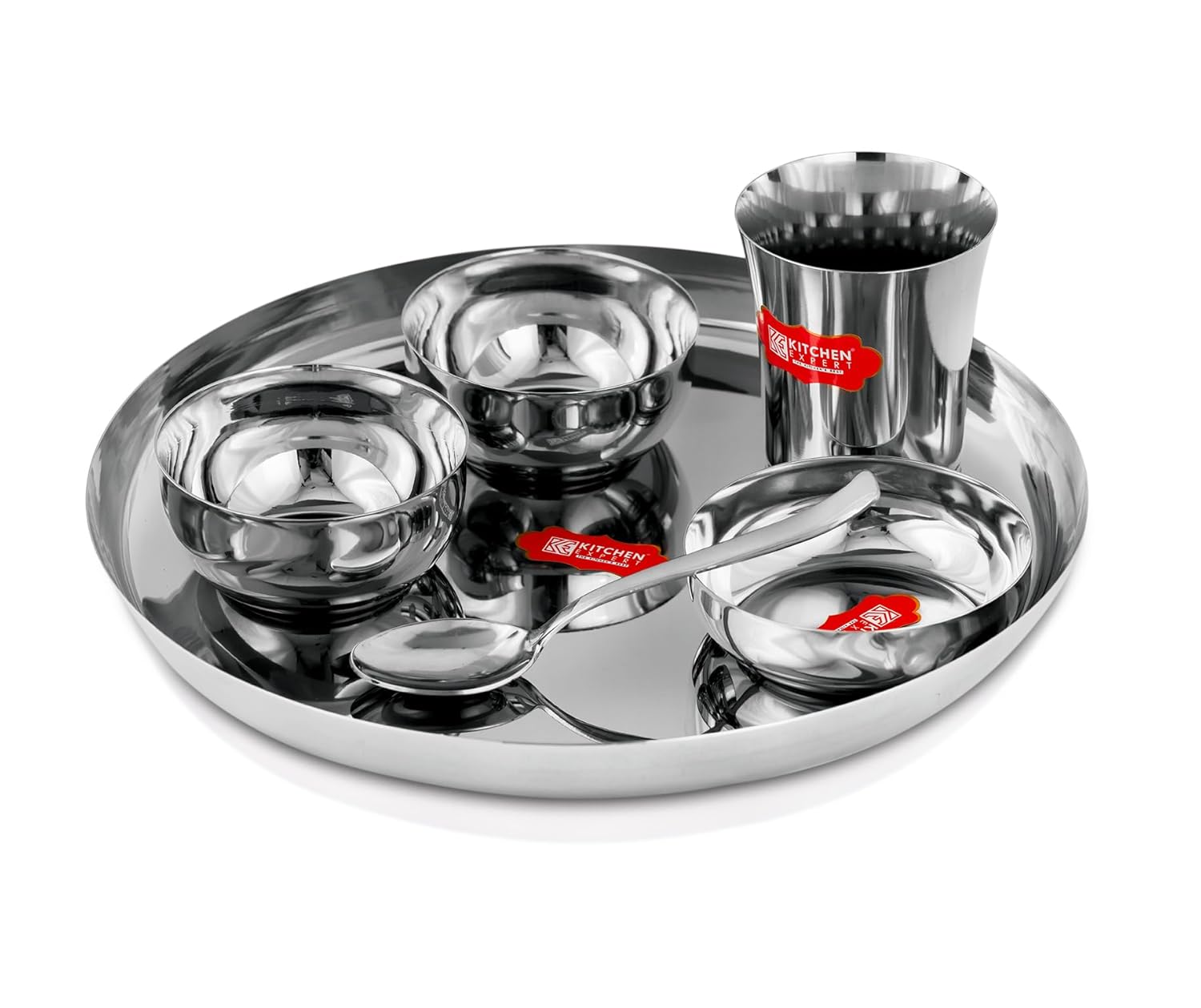 Kitchen Expert Stainless Diner Set Premium Dinner Set Steel Thali with
