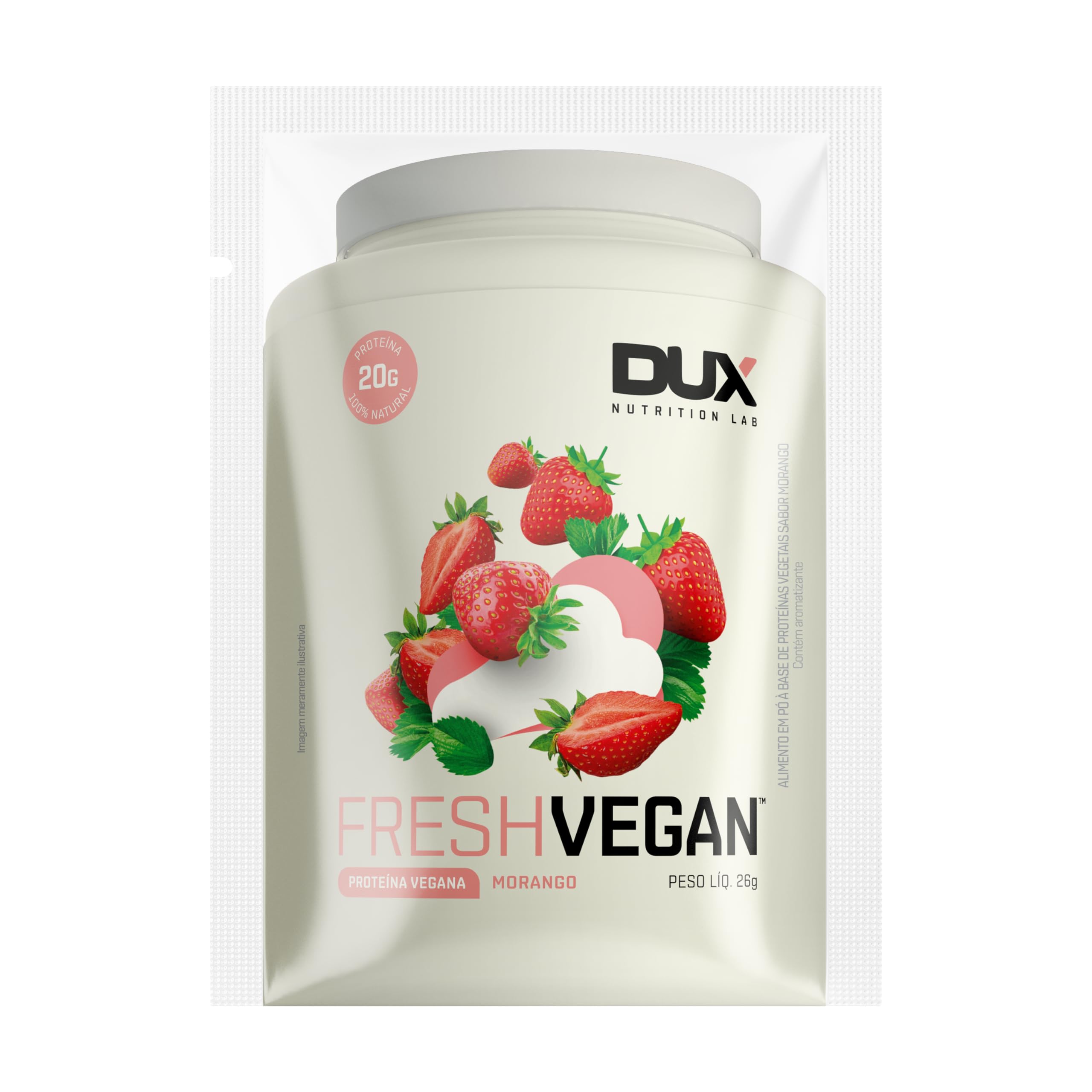 Fresh Vegan Strawberry - 20g of Protein per Serving - Amino Acids, 100% Vegan Proteins, Pre and Post-Workout - Single Use Packet 0.92oz