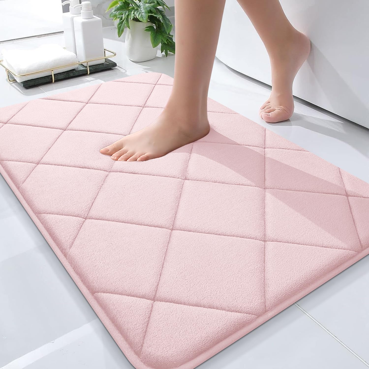 Amazon.com: OLANLY Memory Foam Bath Mat 30x20, Ultra Soft and Absorbent Bathroom Mat, Machine ...