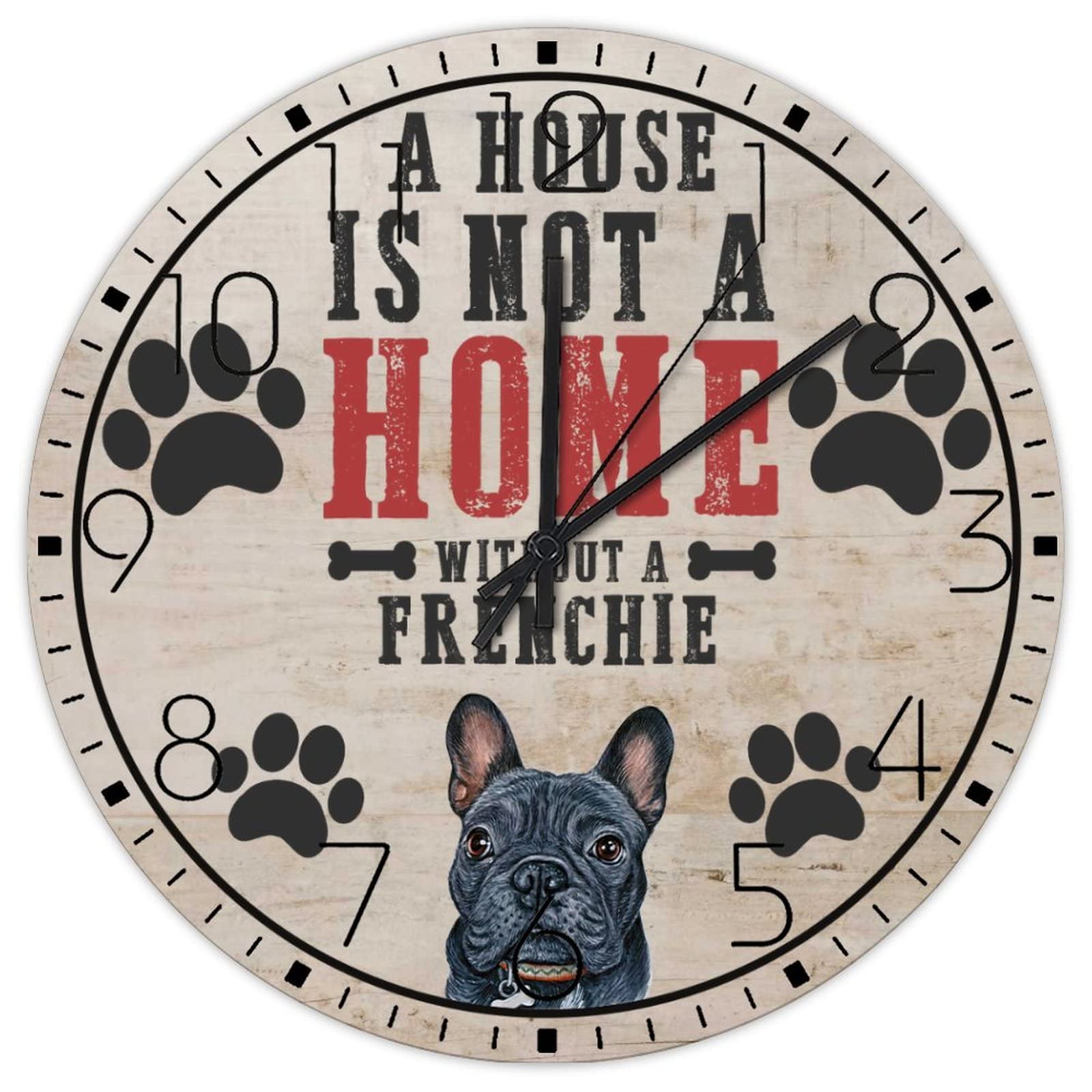 Horloge murale ronde en bois de qualité, décor de charme silencieux pour salon