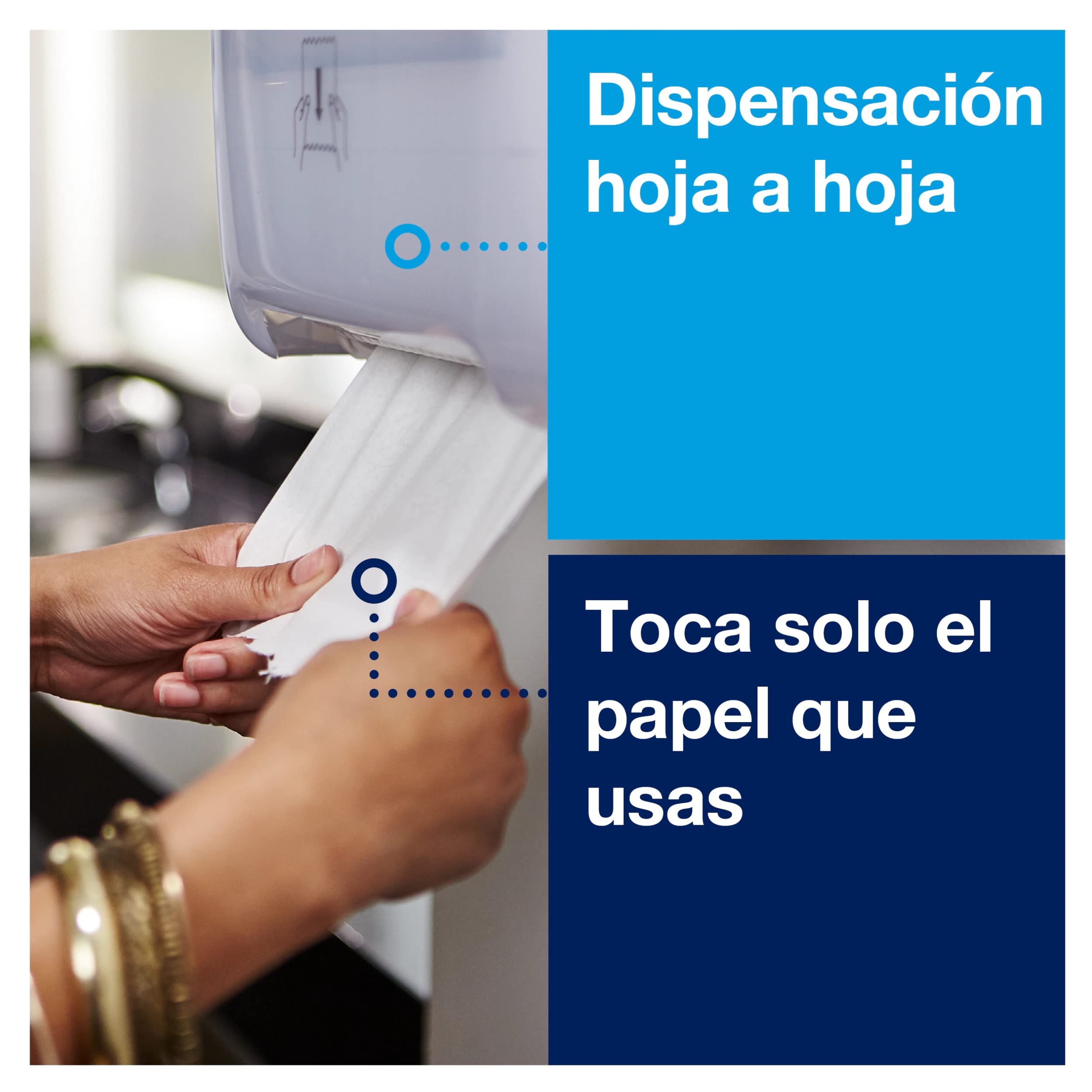 Tork Matic 551000, Dispensador de toallas de papel H1, dispensación única con indicador de nivel de recarga, blanco