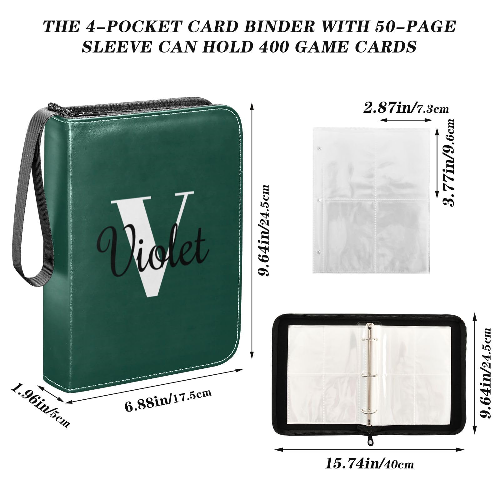 custom card binder zipper Amazon.com: Hunter Green Custom Card Binder 400 Pockets Personalized  Trading Card Storage Binder Album with Sleeves Zipper Card Collection  Holder Folder for Boys Girls : Toys & Games