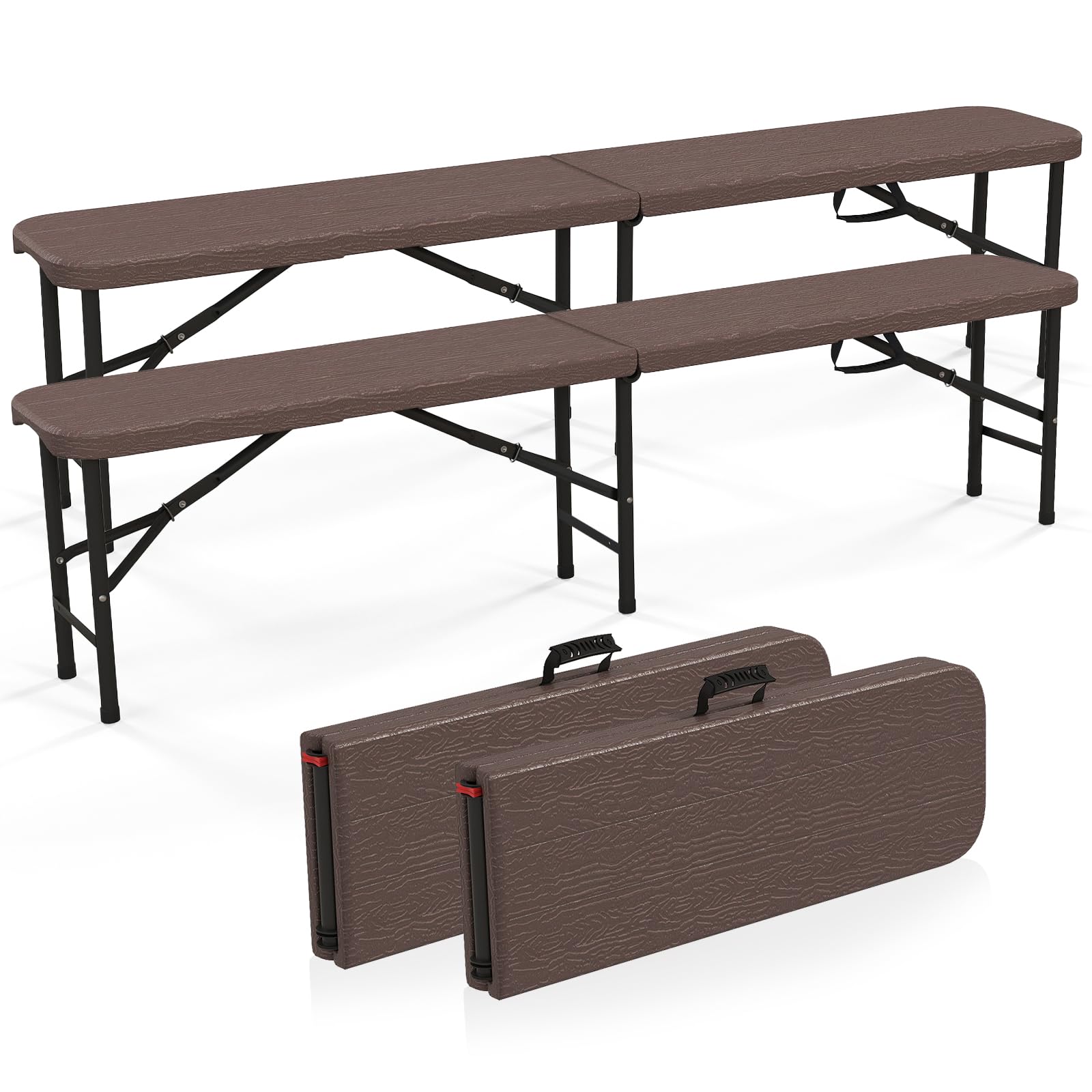 Amazon.com : Goplus 6 Feet Plastic Folding Bench, 2 Pack Portable