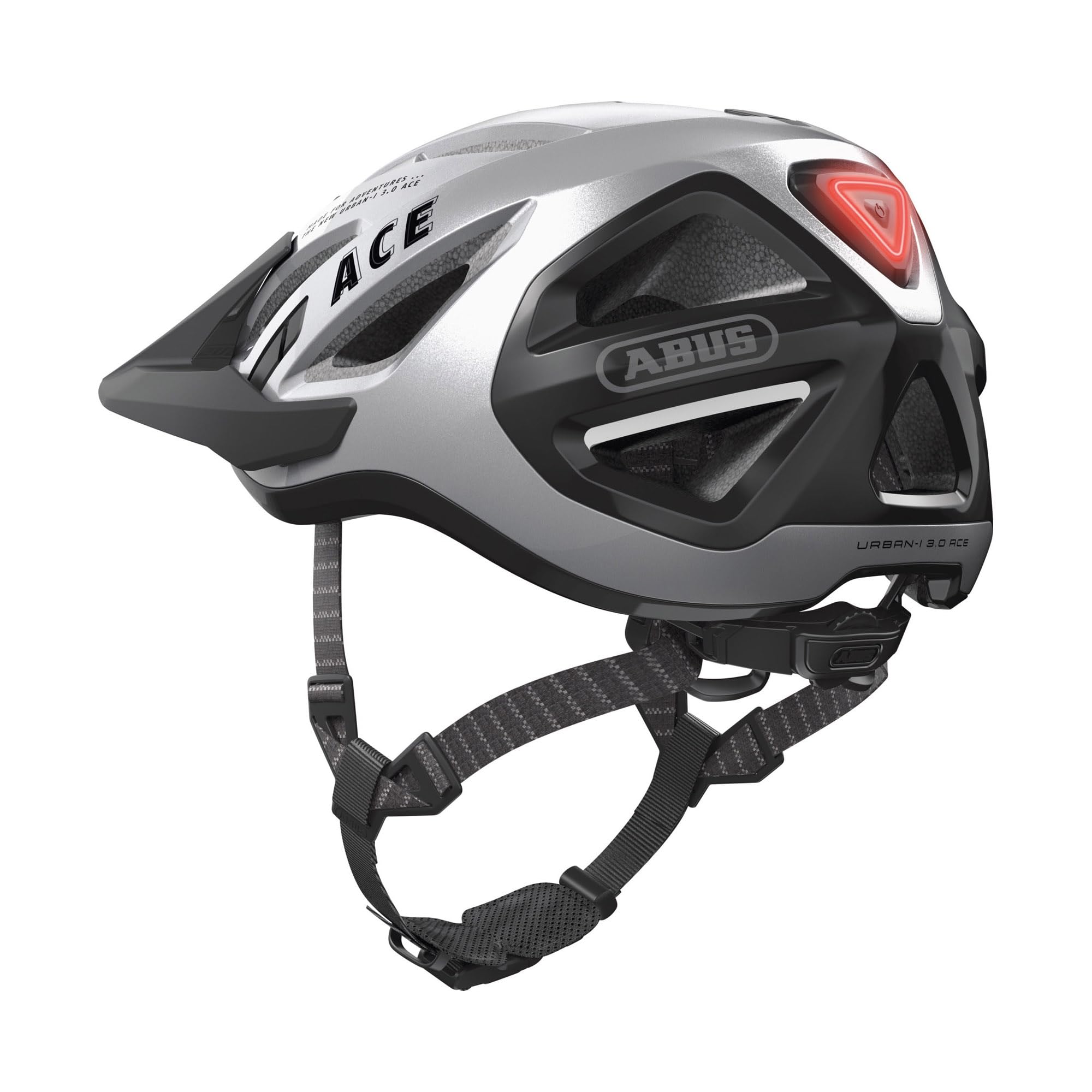 ABUS Urban-I 3.0 IPS City Helet - Casco Da Bici Con Luce Posteriore, Visiera E Chiusura