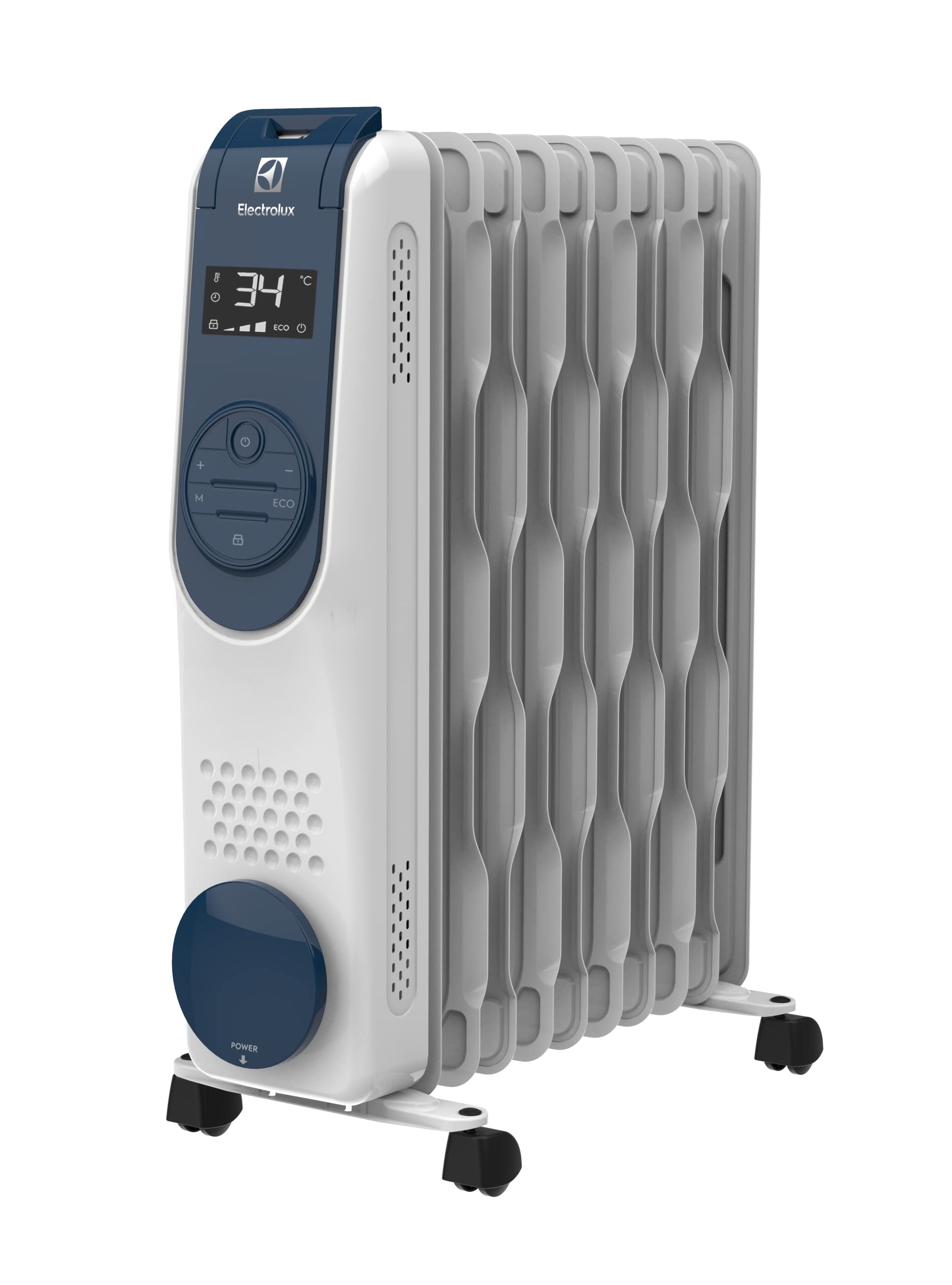 Amazon.co.jp: Electrolux EO12D103C0 COMFORTHEAT 700 Oil Heater,  Scandinavian Design, White, Navy : Home u0026 Kitchen