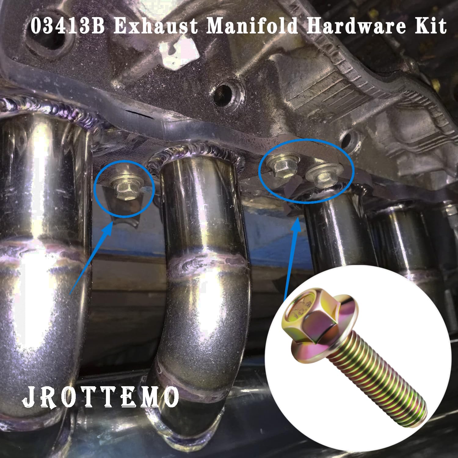 03413B Exhaust Manifold Header Bolts Hardware Kit Compatible with LS1 Header Bolts LSX LS2 LS3 LS6 LS7 GM Vortec 4.8L 5.3L 6.0L 6.2L Replaces 75120 11518860 11609481(Set of 12)