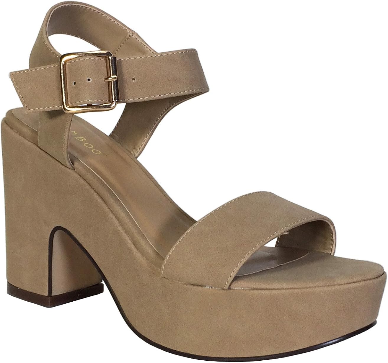 BAMBOO® Women's Chunky Heel Platform Sandal with Quarter Strap