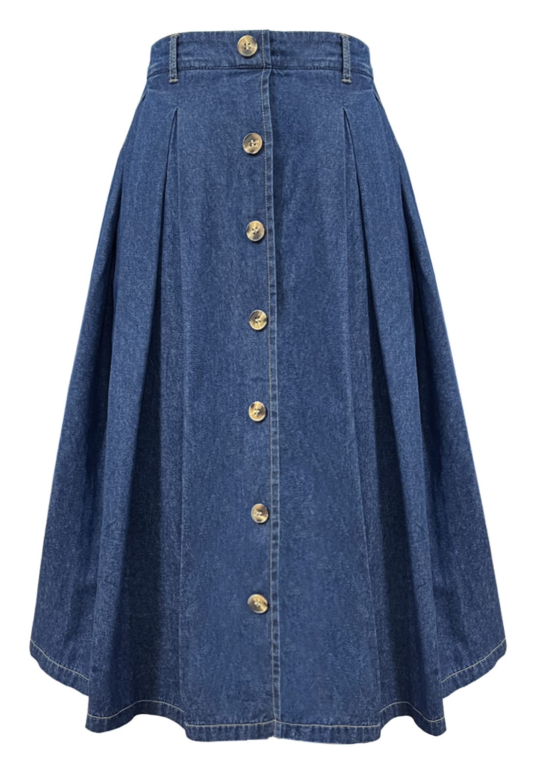 HERBATOMIA Pleated A-line Midi Skirt