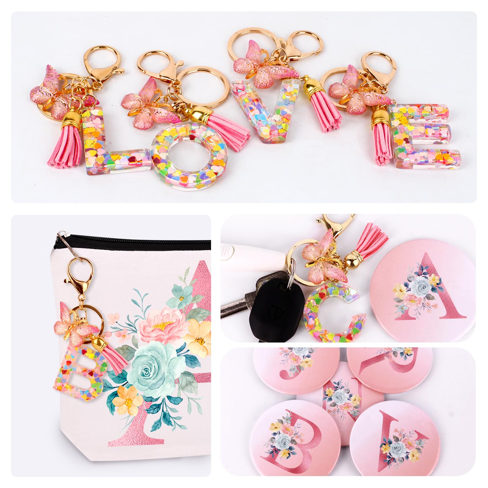 Bingtoo Borsa per il trucco personalizzata con iniziale per donna, Pochette personalizzata, Regalo donna compleanno, Regali natale, G