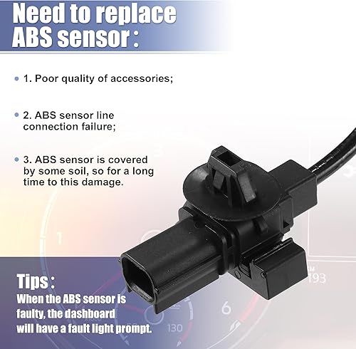 Miniatura 7 de uxcell Sensor de velocidad de rueda de sensor ABS delantero trasero izquierdo derecho No.57450TR3A02/57455TR3A02/57470TR0013/57475TR0013 para Honda
