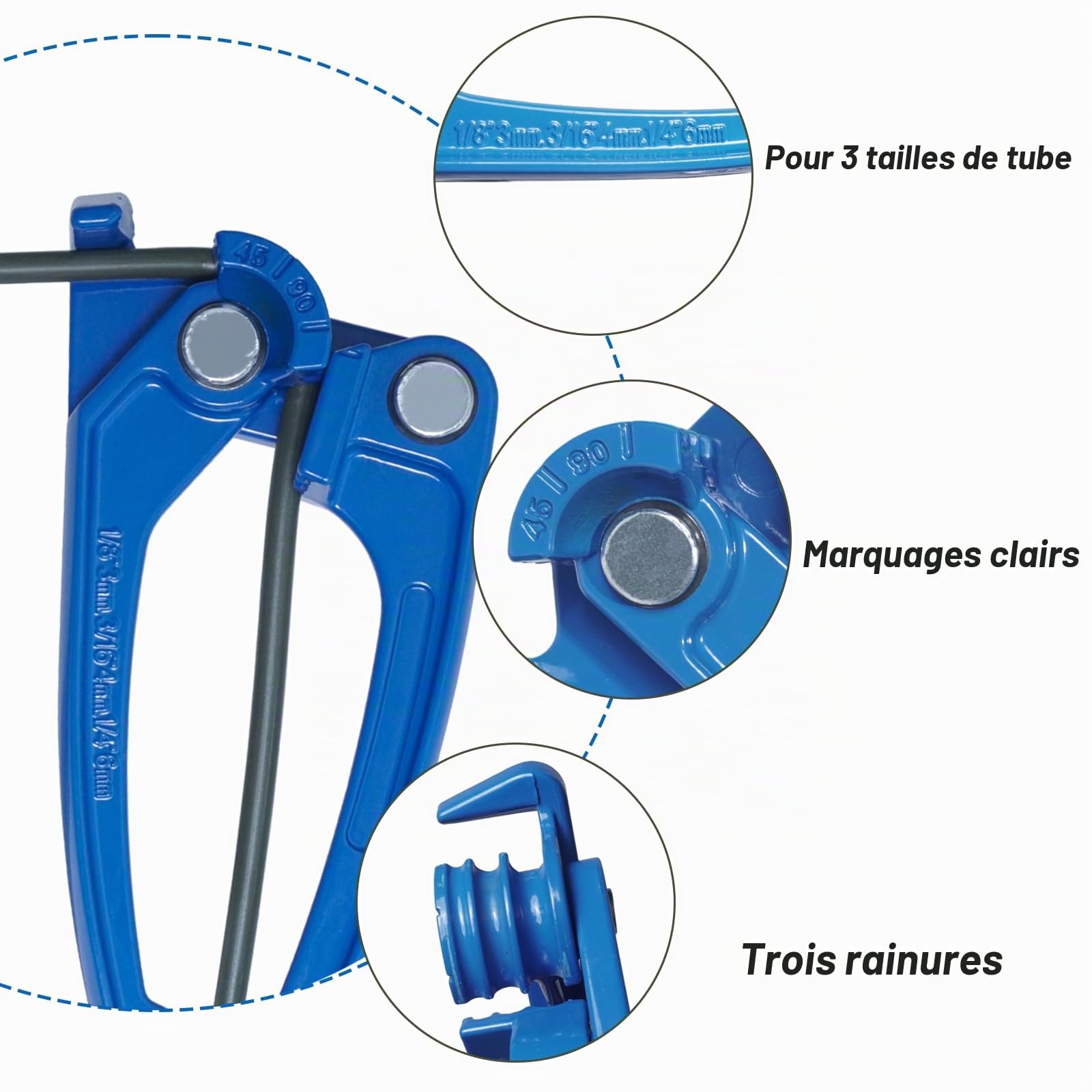 Kit d'outils pour conduites de frein avec 5 mètres de tube de frein Ø 4,75 mm, coupe-tube, pince à cintrer les tubes, outil à évaser, adapté au remplacement des conduites de frein ou hydrauliques