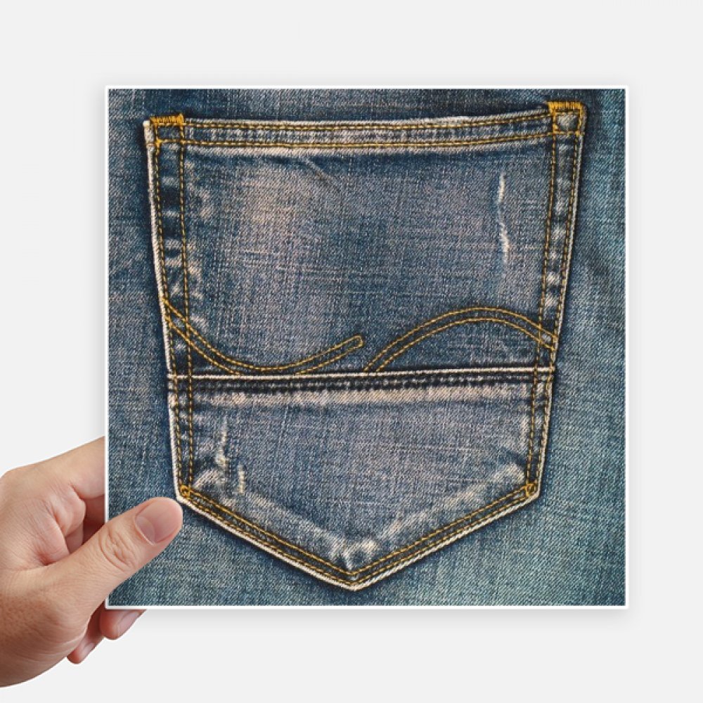 Pegatinas de tela vaquera de 20cm cuadradas autoadhesivas para pared y maletas pack de 4