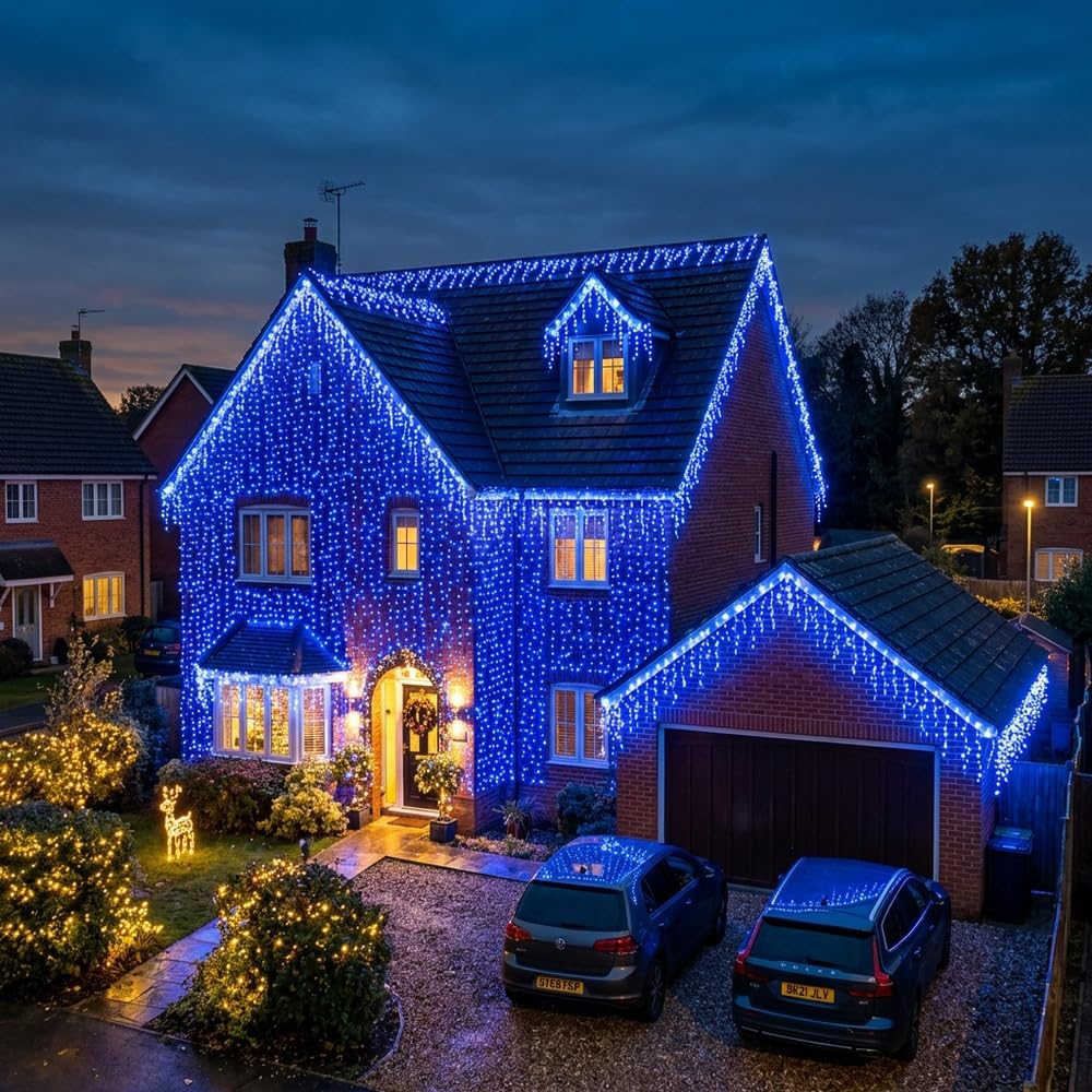 [2 Stück] Outdoor Solar Lichterketten, 66ft 200 LED wasserdichte Lichterketten mit Kupferdraht 8 Modi für DIY Hochzeitsfeier Patio(Warmweiß)