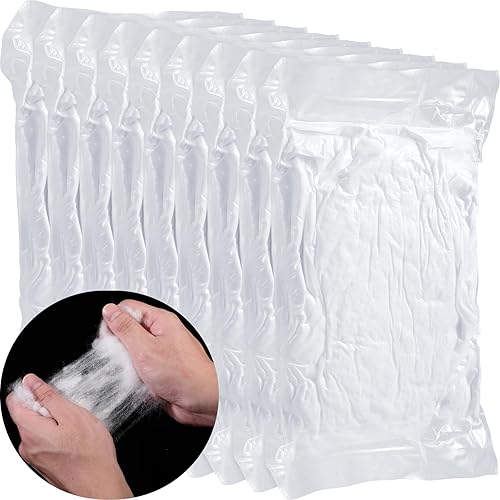 Windyun 9 paquetes de relleno de fibra de poliéster de 160 onzas, relleno de sofá suave a granel para animales de peluche, juguetes, decoraciones de