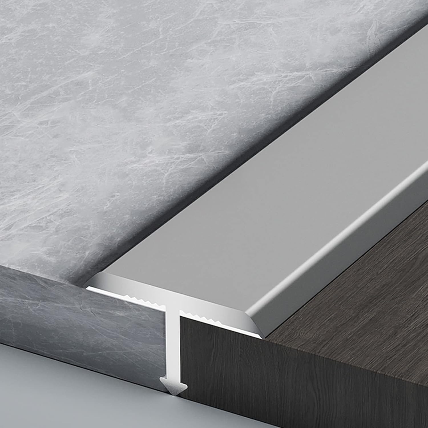 Tile to Carpet Transition Strip Metal, Grey Door Edge Trim