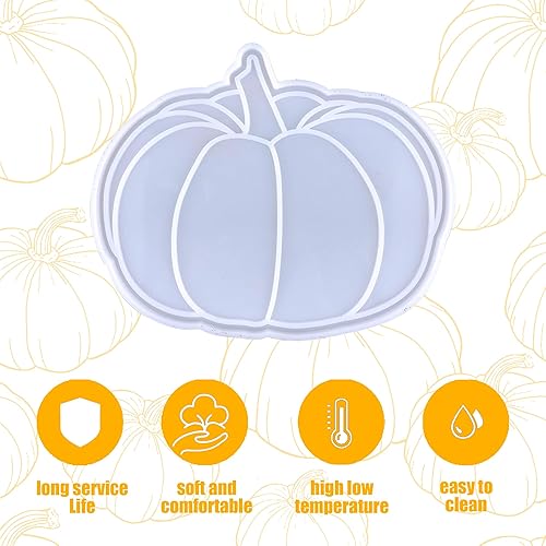 Miniatura 3 de Molde de posavasos de calabaza, molde de silicona para fundición de resina, molde de silicona para el día de Acción de Gracias, decoración de