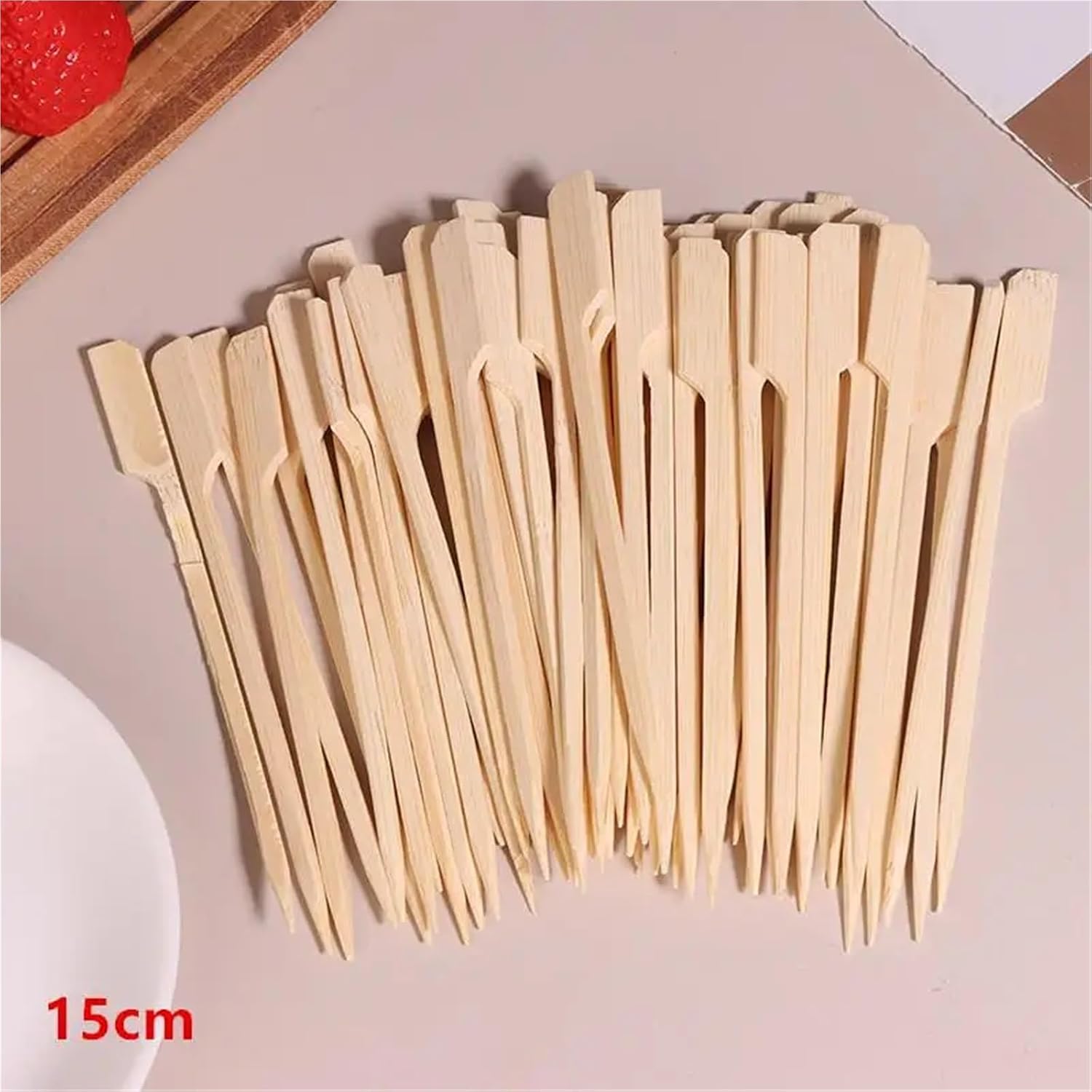 Mini Bamboo Forks 1000pcs Cocktail Picks Fancy Toothpicks For Appetizers Food Sticks Fruit Bbq For Party Drinks Disposable Forks For Appetizers(15cm)
