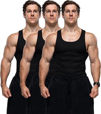 Ekkovision Lifestyle Beaters, Mens Tank Tops, Cotton Spandex Tanks for Men, Regular Fit, Ribbed Fabric