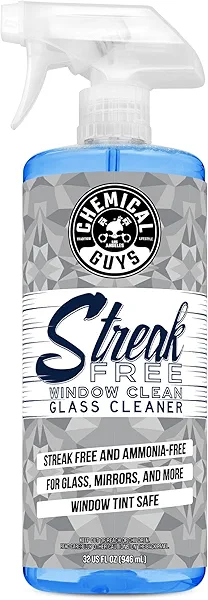 Chemical Guys Streak Free Window Cleaner – Ammonia-Free Glass Cleaner for Crystal Clear Clarity, Safe on Tint, Mirrors, Touchscreens, Windshields, and Chrome, 32 fl oz