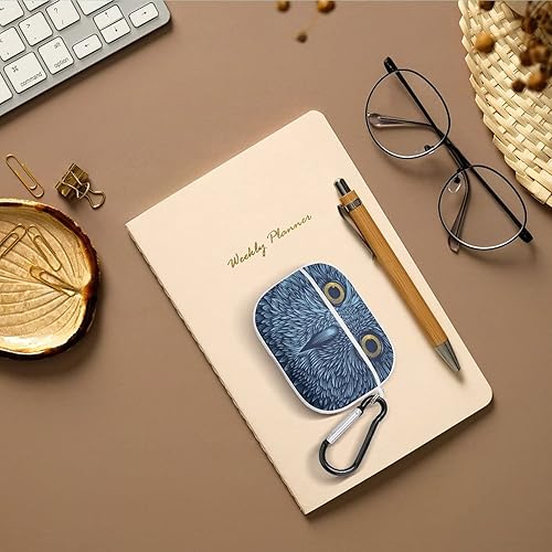 Miniatura 7 de Divertida funda con estampado de búho para AirPods Pro 2ª/1ª generación con llavero de protección completa duradera a prueba de golpes funda para