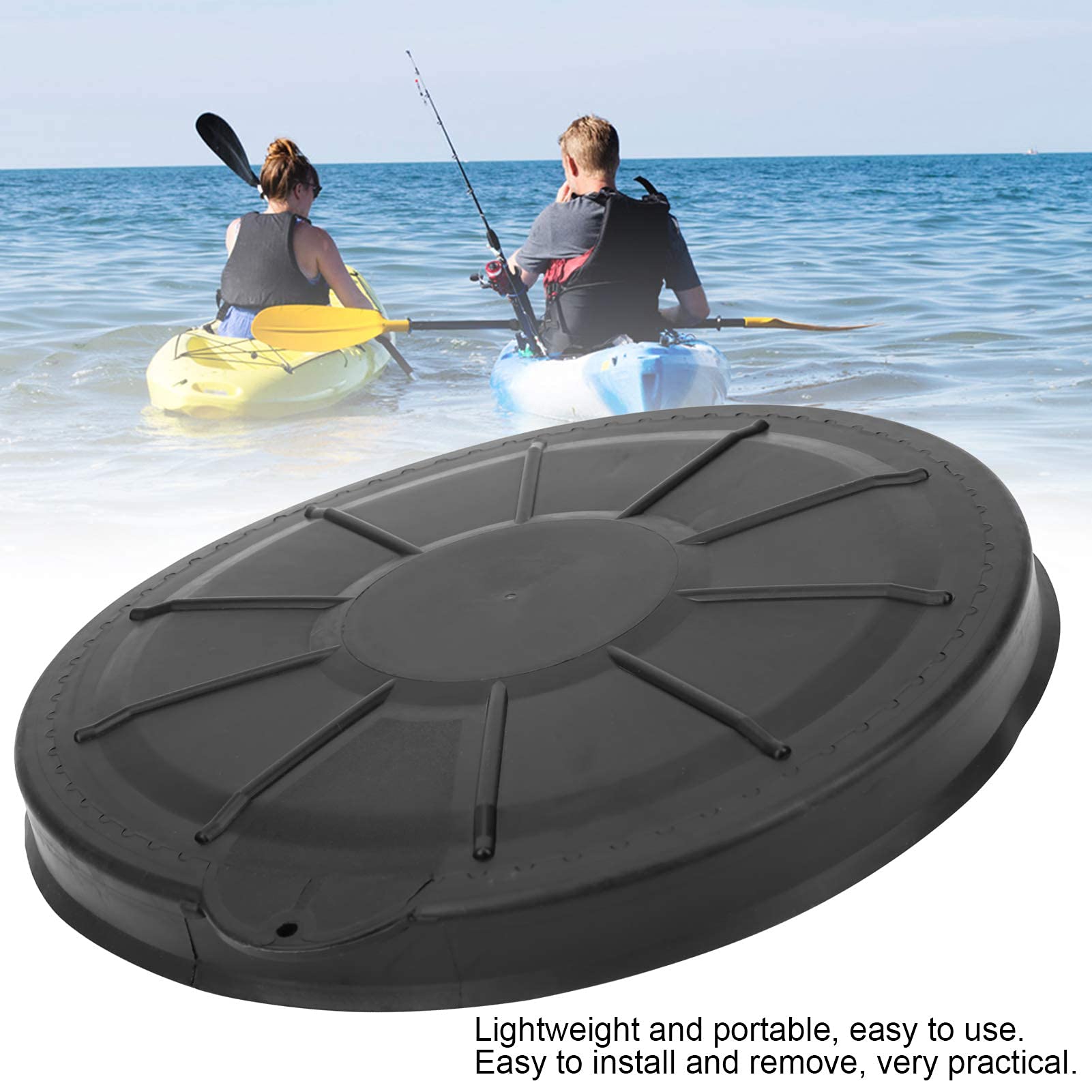 2 Stück Bootsluken Deckplatte 27 cm Schwarz Inspektionsdeckel Runde Kunststoff Lukendeckel Kajak Luke Cover Kajakdeckluken Abdeckplatte für Marine Boot Kajak