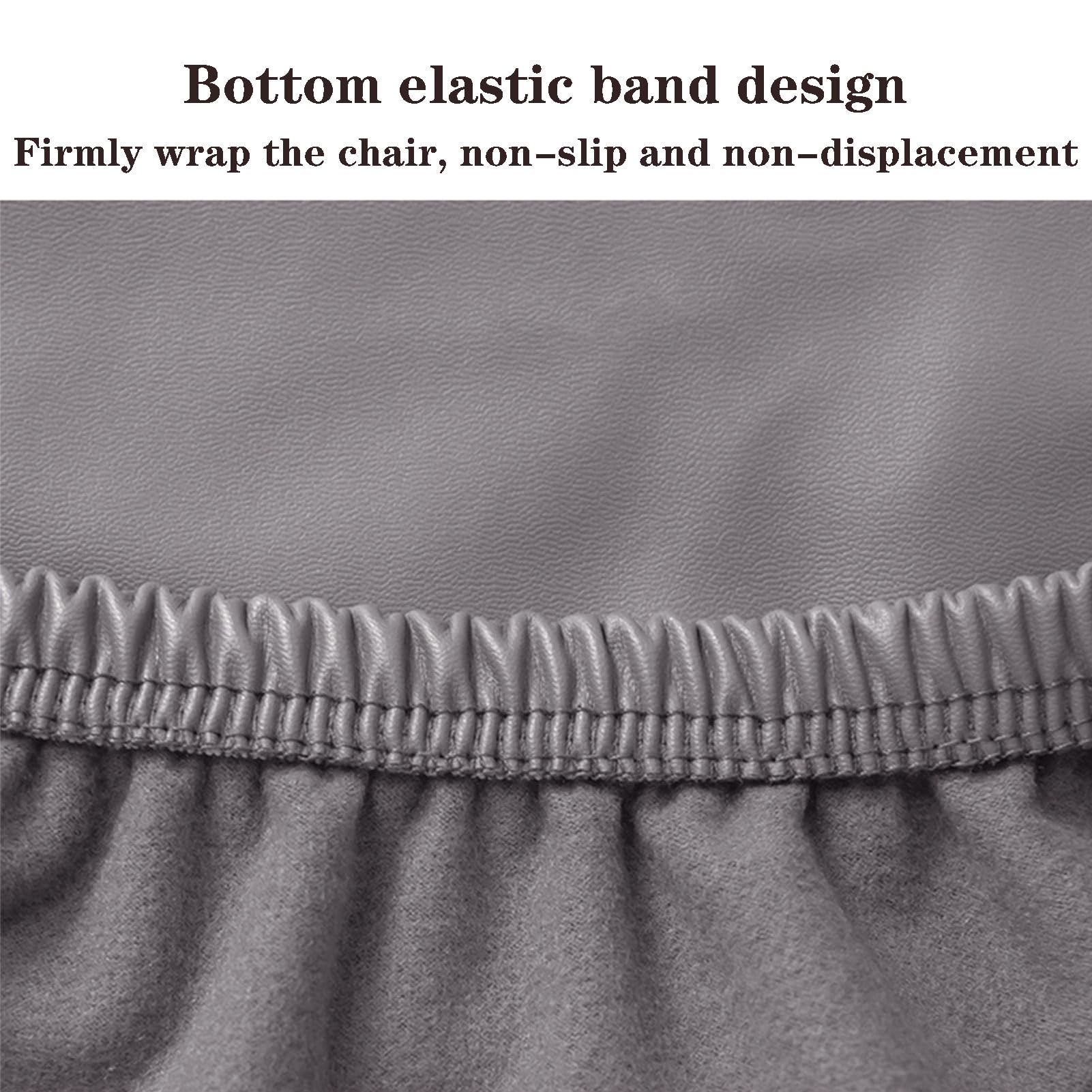 Lot de 2/4/6 housses de chaise de salle à manger, élastiques, réglables et lavables, imperméables en similicuir PU, extensibles, amovibles pour maison, cuisine, hôtel, fête, mariage
