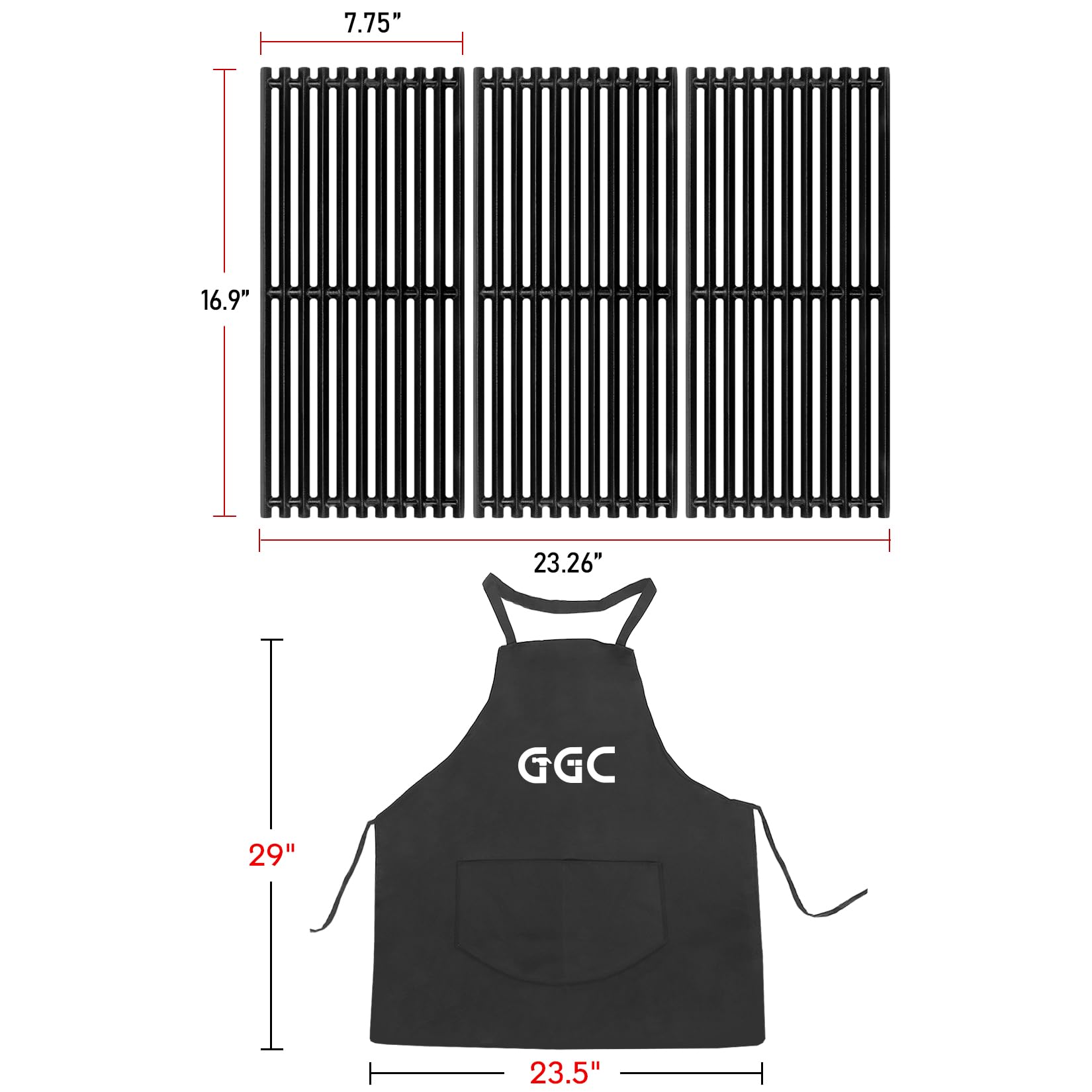 Grillroste Ersatz Für Charbroil Infrarot – 43,2 Cm, Gusseisen, 3er Set